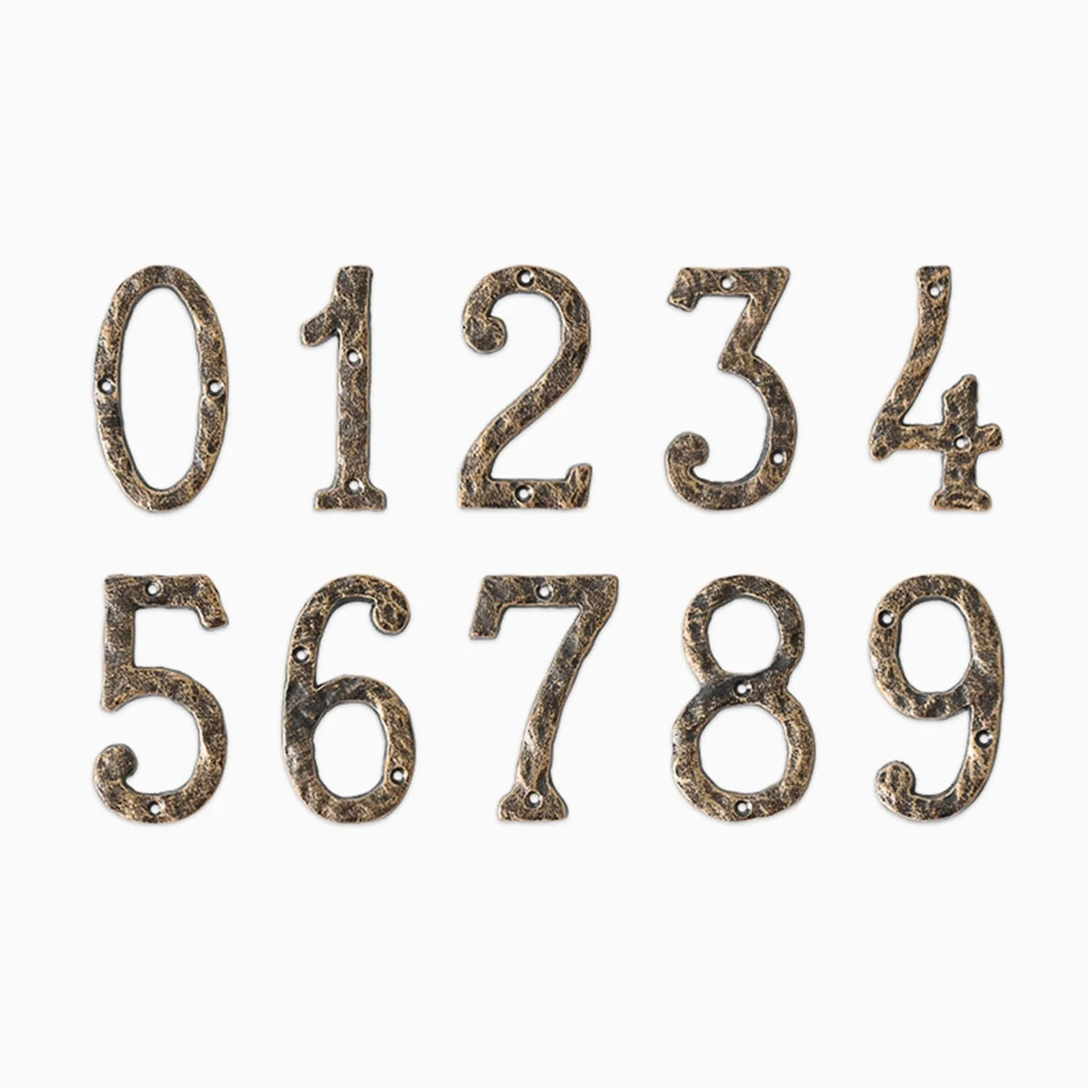 Números casa 5,5 pulgadas con tornillos - Número puerta moderno metal, números dirección hierro fundido bronce, cartel dirección, para exterior, buzón, apartamento, jardín, habitación(9)