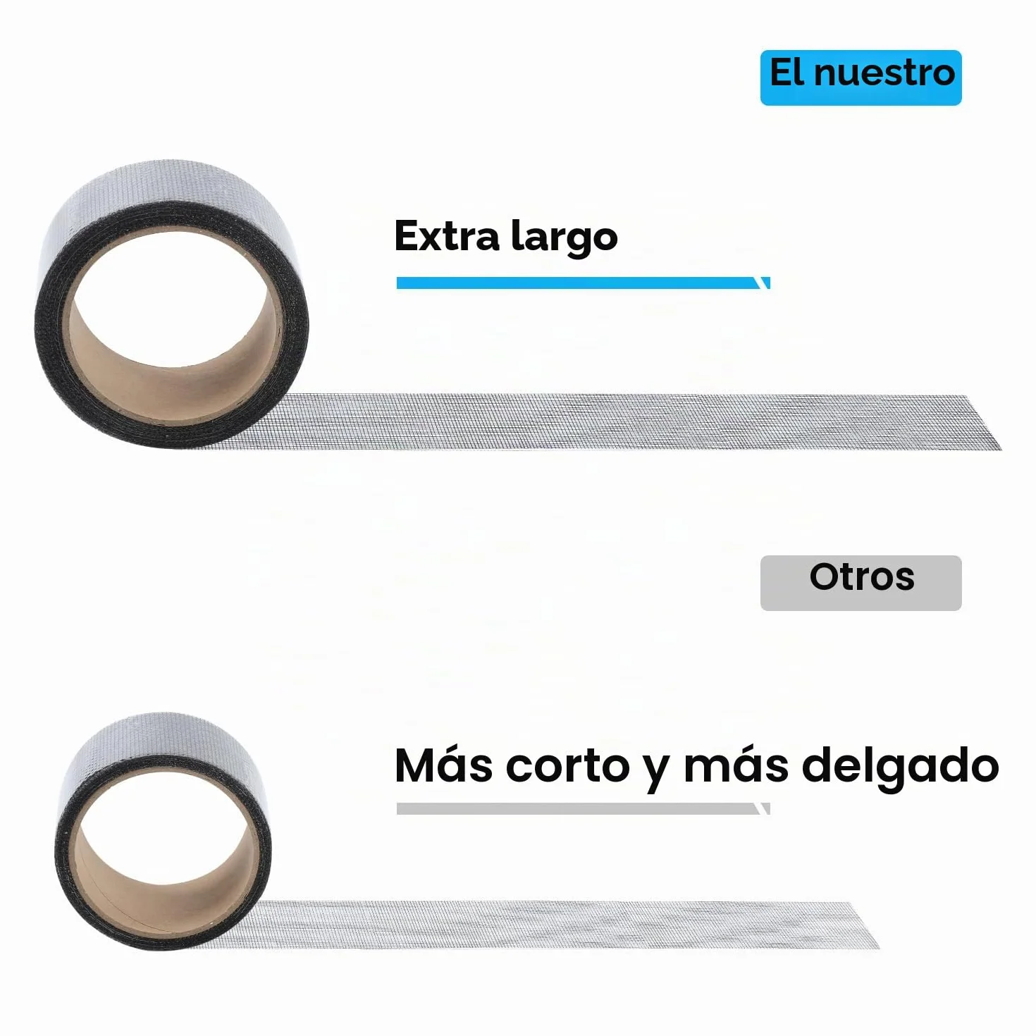 Secopad Cinta Reparadora de Mosquiteras, 50 mm x 9 m Kit de Reparación de Parches de Pantallas de Fibra de Vidrio para Pantallas de Puertas y Ventanas, Negro