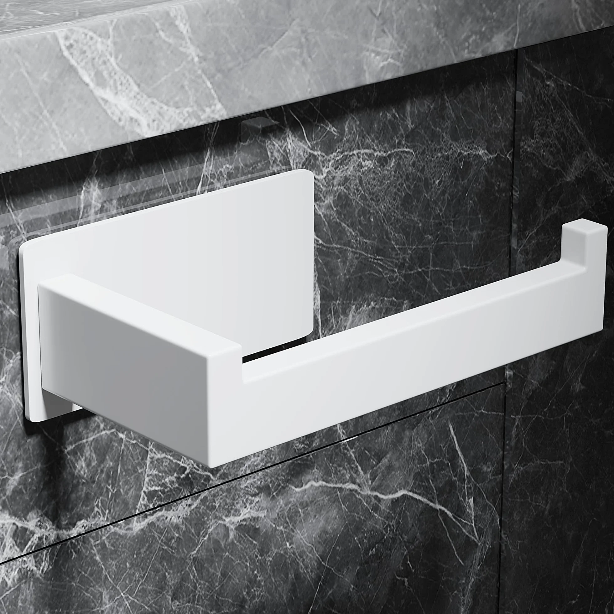 Aikzik Portarrollos Baño Papel Higiénico Acero Inoxidable sin Taladrar Blanco