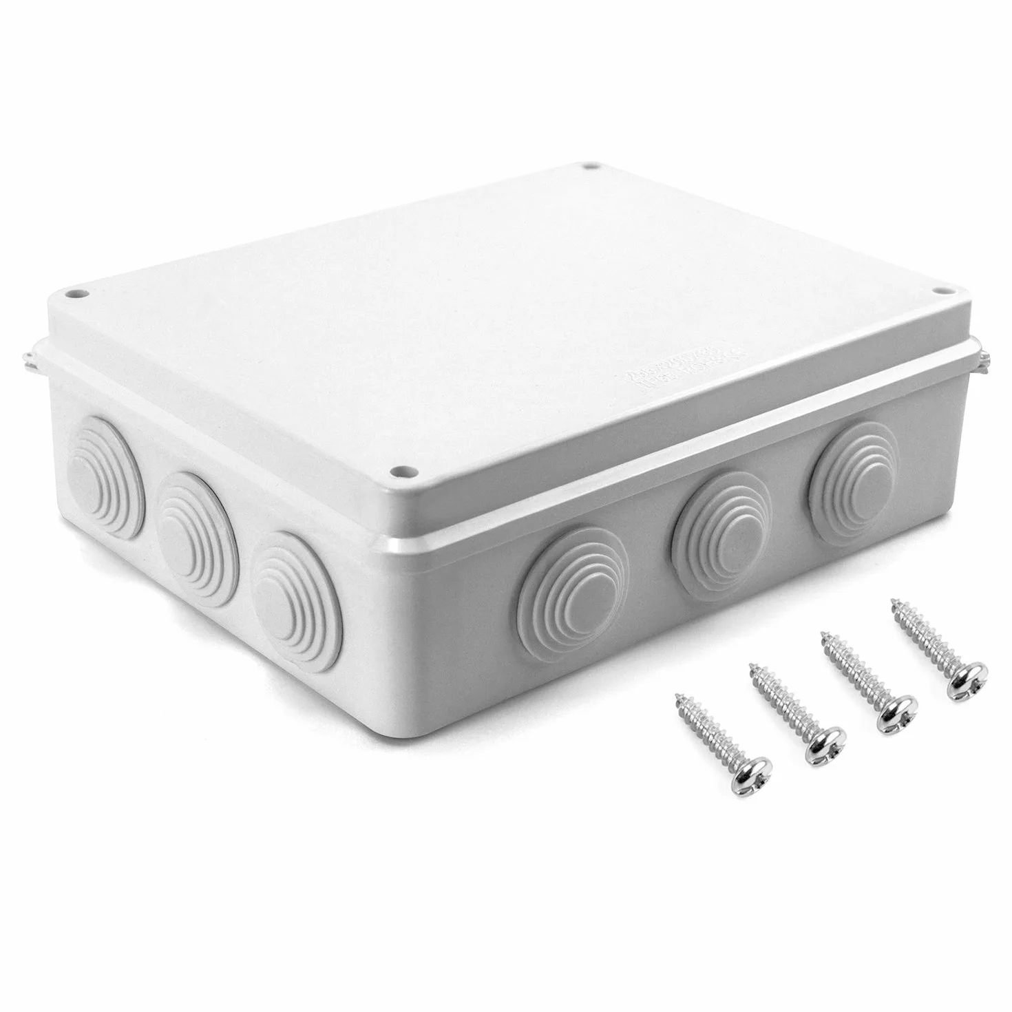 QWORK® Caja de derivación 255 x 200 x 80 mm, para exterior iluminación cable de conexión eléctrica, IP65, plástico ABS, blanco