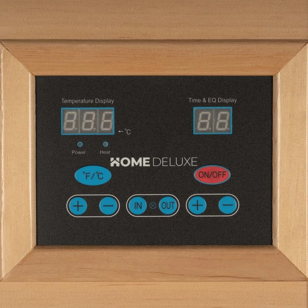 Home Deluxe - Cabina de infrarrojos REDSUN XXL -150 x 150 x 190 cm - para 2-4 personas, 8 radiadores cerámicos, madera: hemlock I Sauna de infrarrojos, sauna, cabina de calor, infrarrojos
