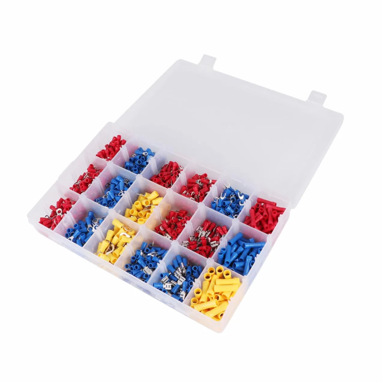 Conector de Terminal de Anillo Tubular Pvc 1300 Piezas | Extremos Cerrados para Cable de Batería, Alta Conductividad y Soldable, Talleres de Reparación Automotriz