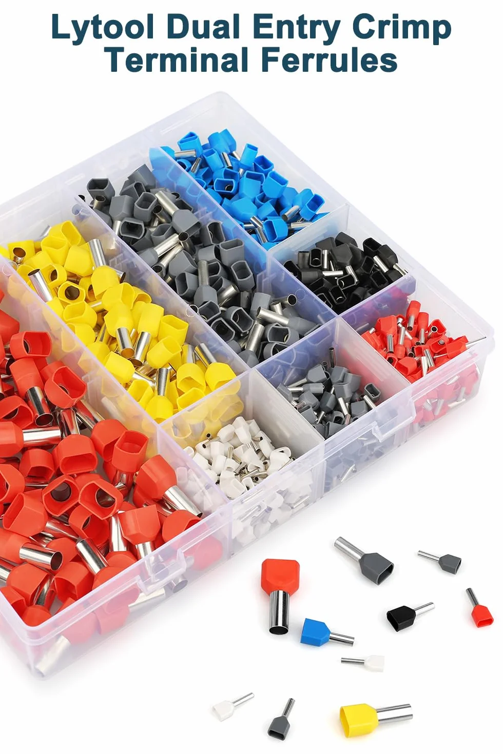Lytool 750 Piezas Doble Terminales Cables Eléctricos 0.5-10mm² Kit de Conectores