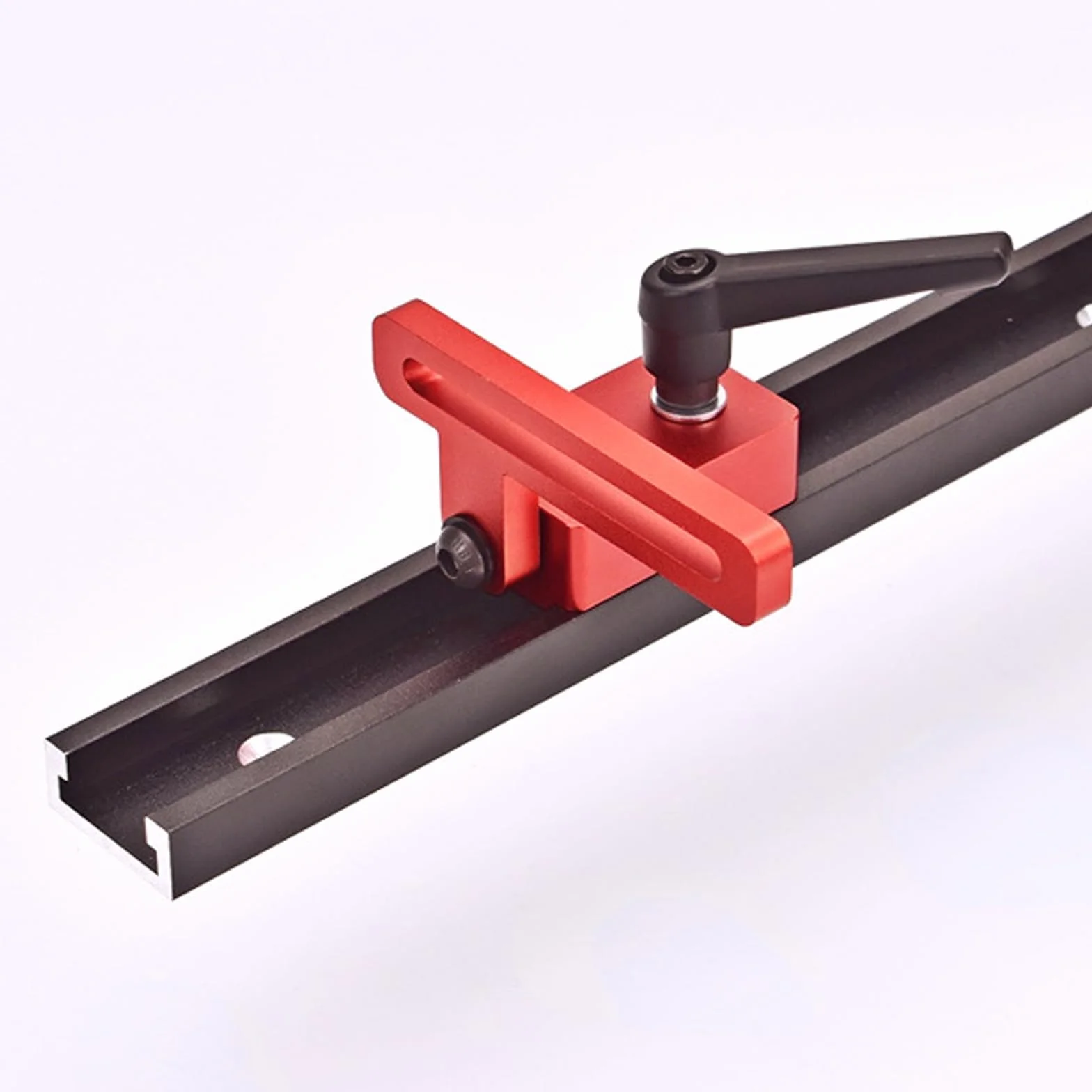 2 topes de aleación de inglete, tope de carril guía, ranura en T, tope de carril inglete, tope de pista de inglete de aleación, para banco de trabajo de madera, rieles en T