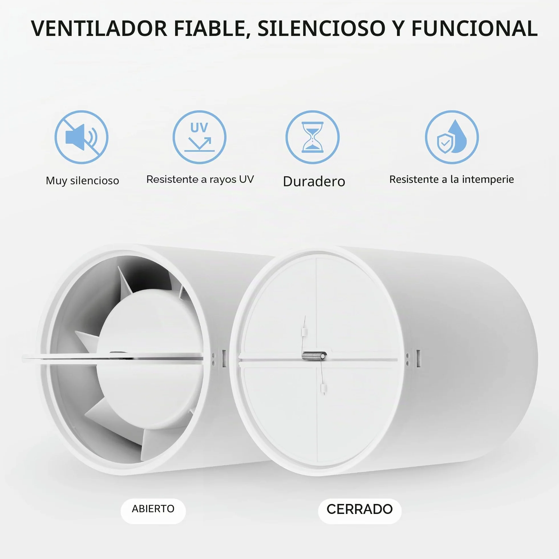 Inline 100mm - Extractor de Ventilador de Conducto Silencioso en Línea 130 m³/h, 32 dB, 12 W