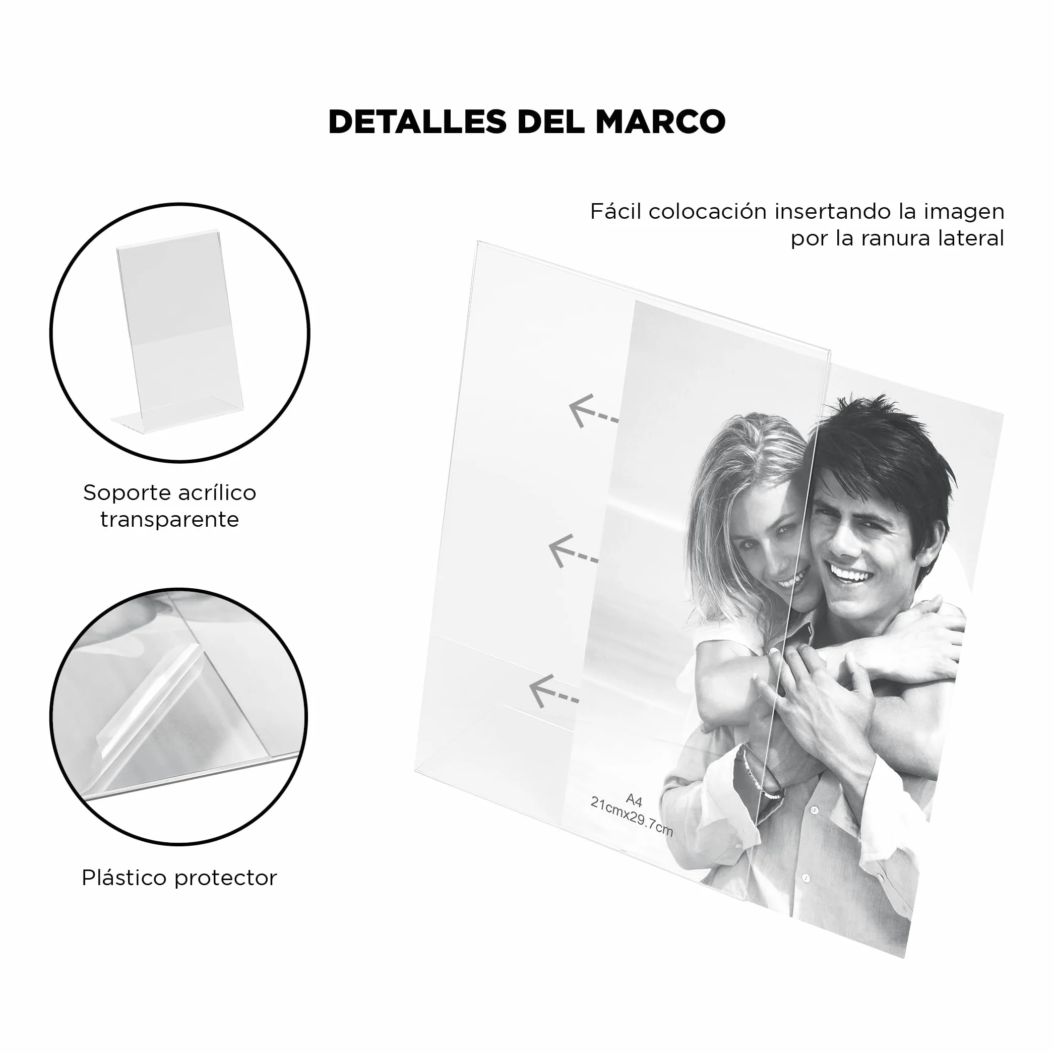 Set de 12 Soportes Acrílico de Sobremesa Transparente Vertical 10x15 cm para Letreros, Menús y Carteles