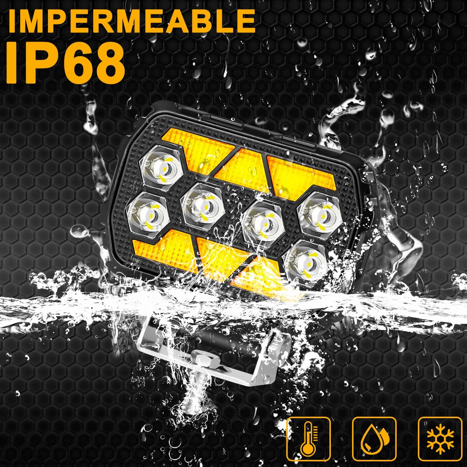 antom 2 focos led 12v 168W 9-60V 18000 lumenes faros led tractor IP68 impermeable 4,5 pulgadas luz auxiliar para excavadoras, tractores, remolques, ATV, entusiastas del outdoor