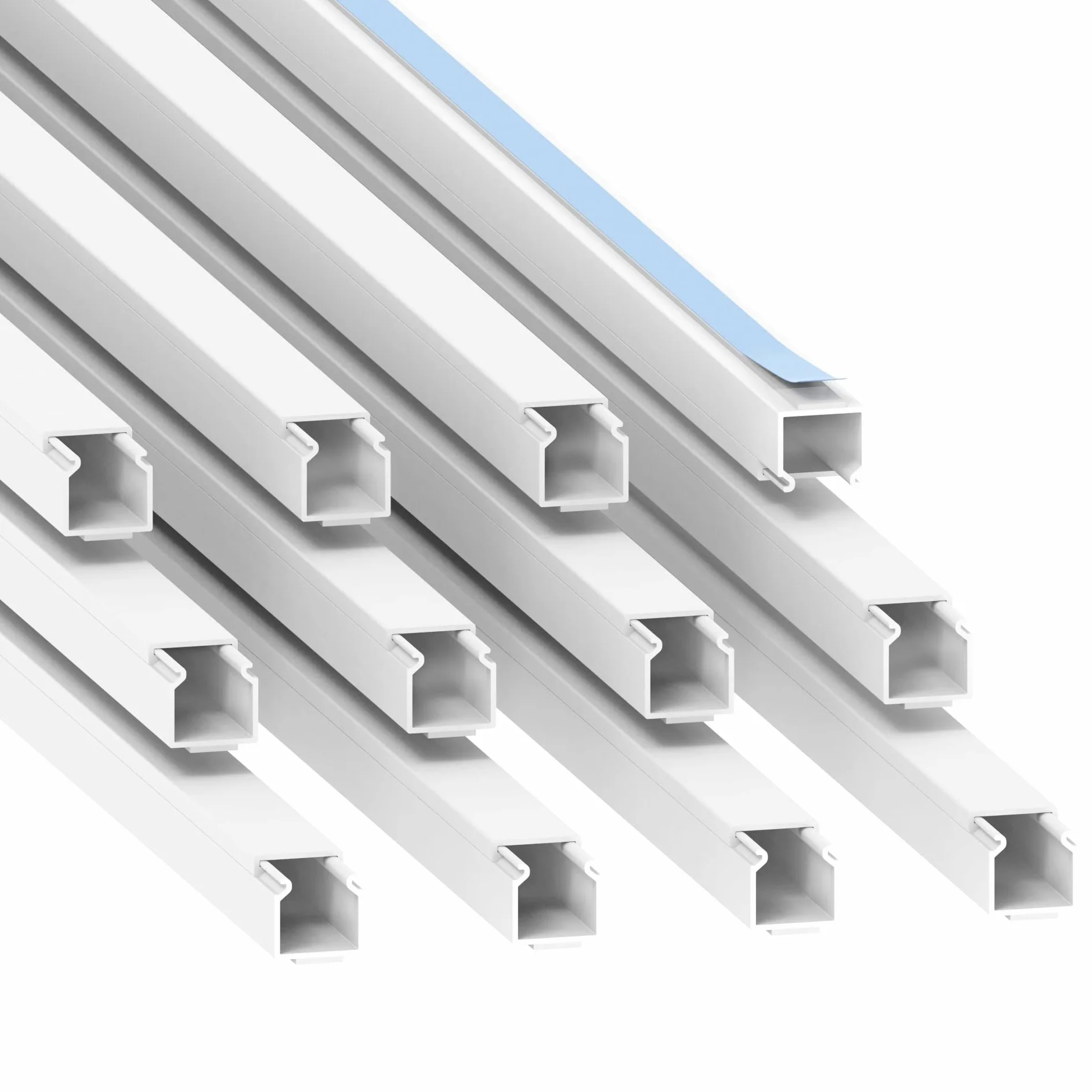 Conducto para Cables Habengut (Autoadhesivo) 15x15 mm de PVC, Color: Blanco, Longitud 12 m (12 x 1 m de Longitud)