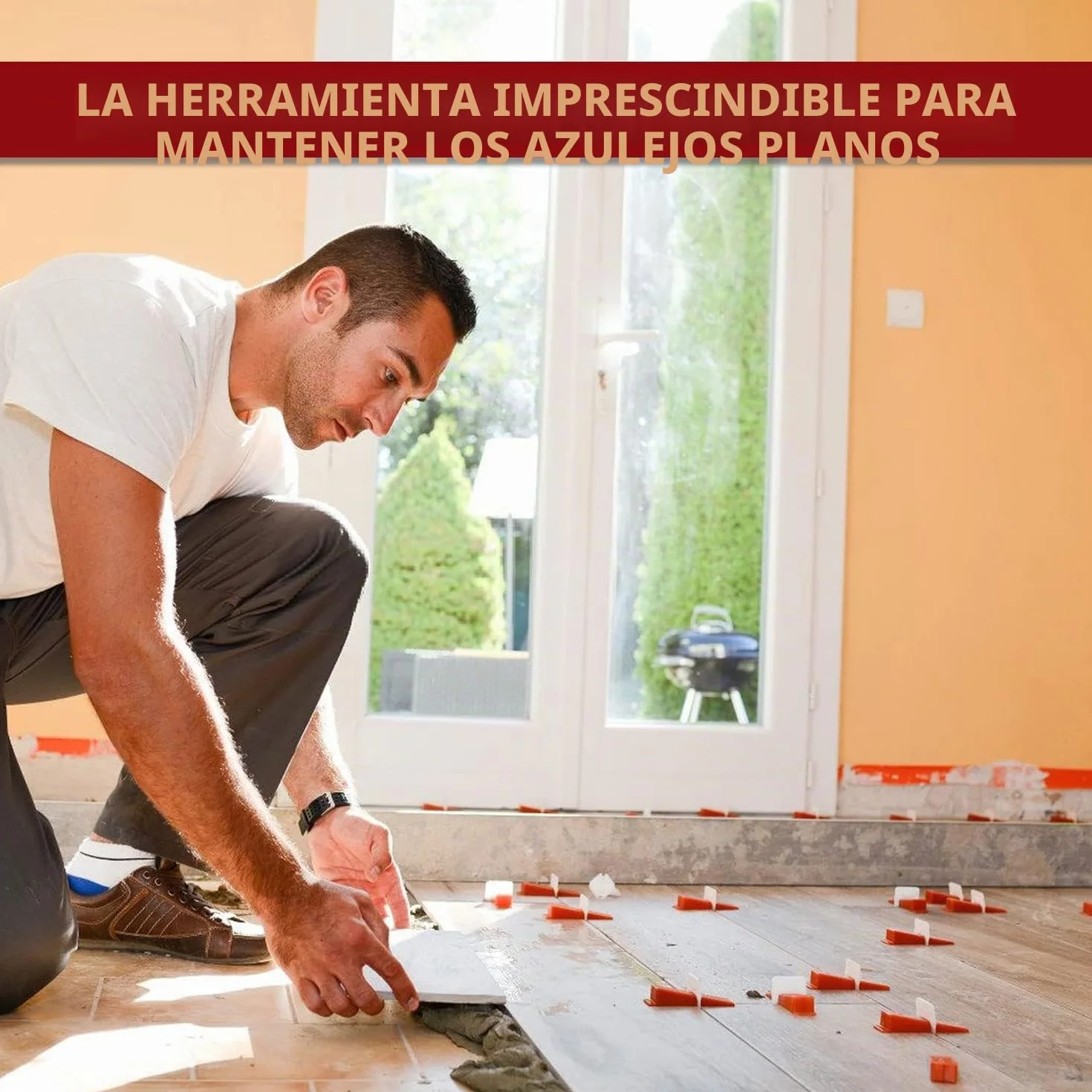 B-055-B 700 Piezas De Cuñas Niveladoras Suelo Sistema Nivelacion Azulejos Con 600 Clips Separadores De Baldosas De Mm y 100 Piezas De Cuñas Niveladoras Reutilizables