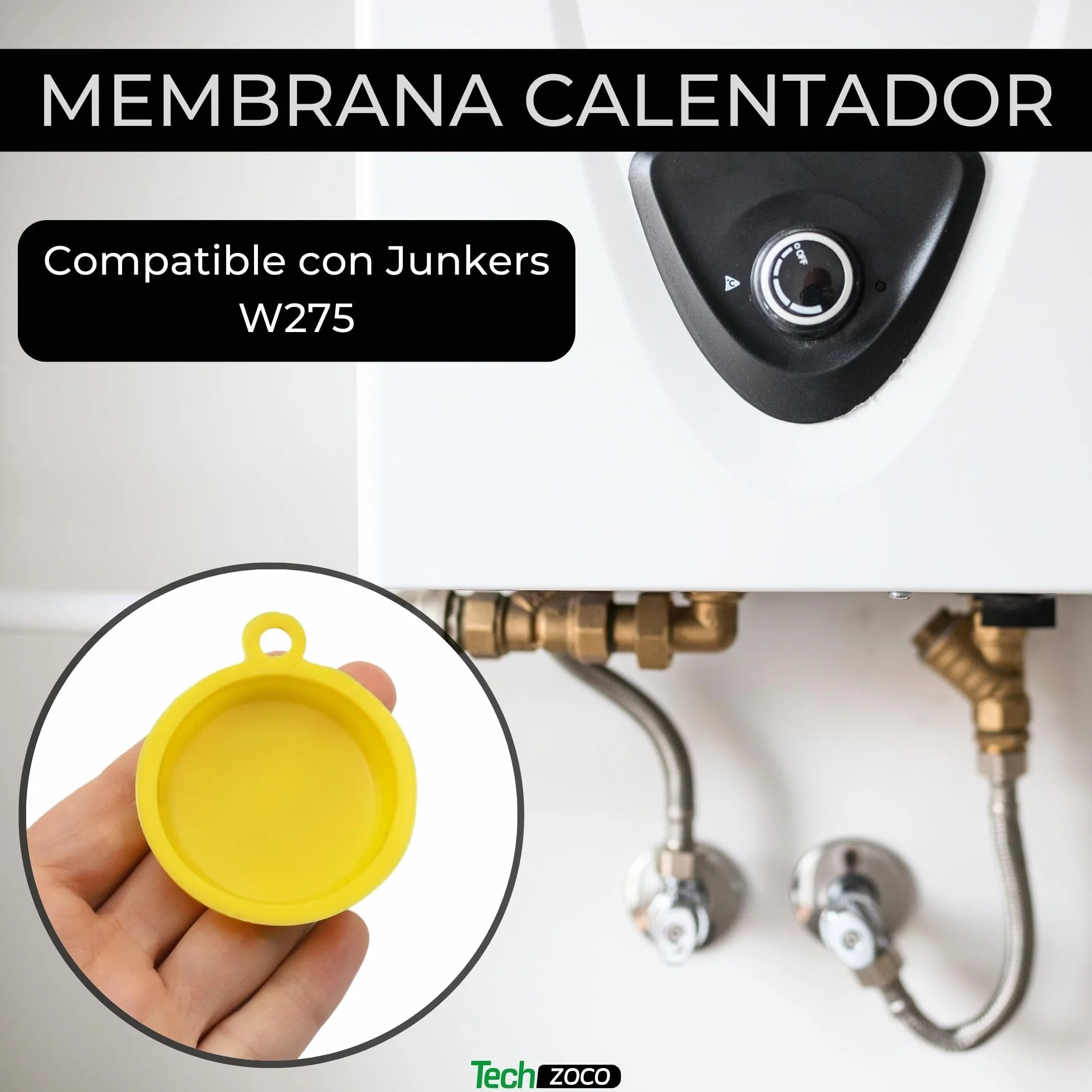 CHEFZOCO Membrana Calentador de Agua, Membrana Calentador de Gas, membrana de válvula hidráulica, Código original 700503050=8700503100, Diámetro 51 mm, 1 Agujero, Compatible con Junkers W275