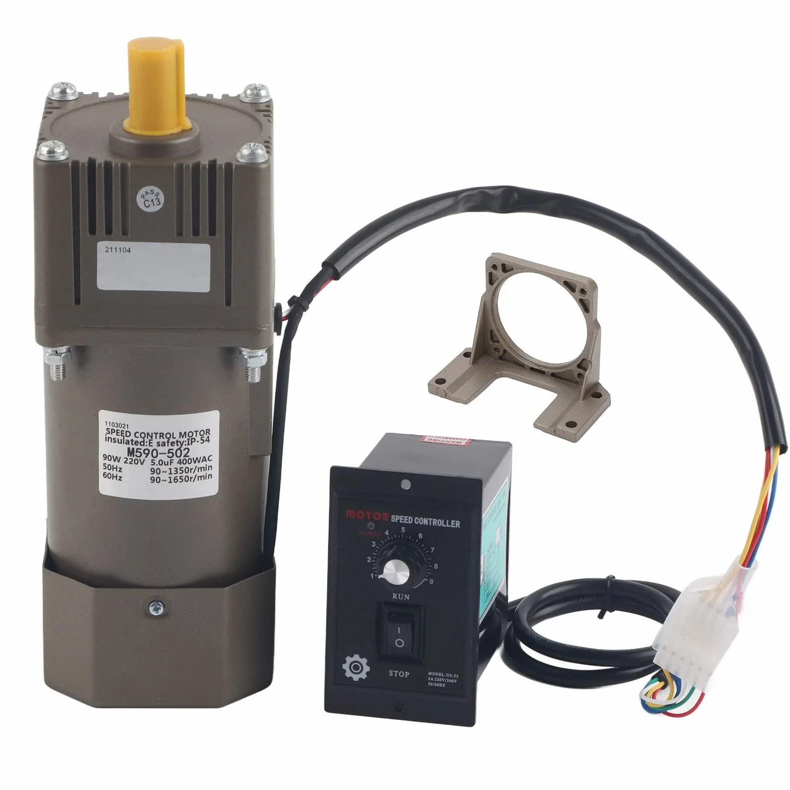 Motorreductor de CA 220V 90W Velocidad Ajustable Monofásico 100K