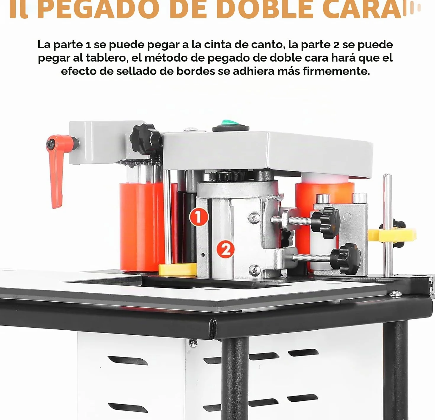 Encoladora de Cantos Portátil 2-6m/min Ancho 10-60mm Espesor 0.3-3mm para Madera Contrachapada PVC ABS