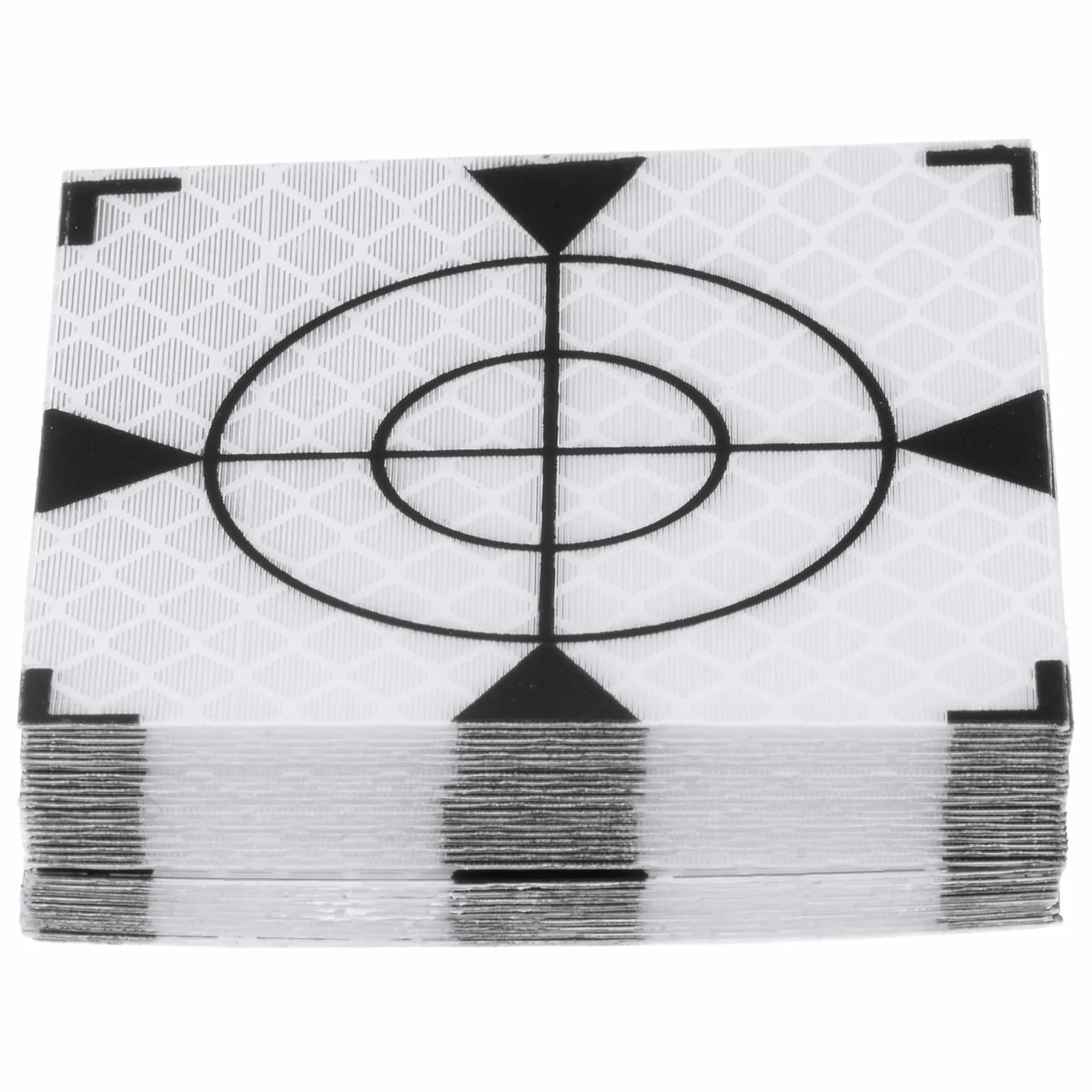 HARFINGTON 30 hojas reflectoras de encuesta de 60 x 60 mm, cinta reflectante autoadhesiva, marca de objetivo para estaciones totales, tono plateado