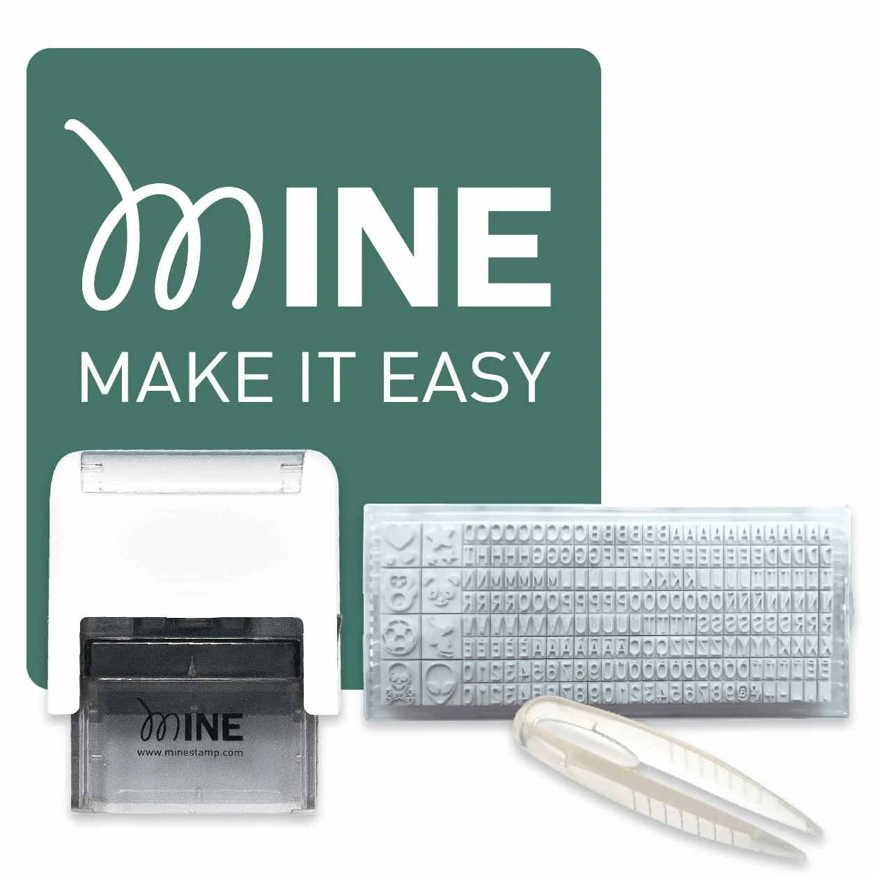 Mine Stamp Marcador de Ropa y Libros Compacto Personalizable para Adulto y Niños