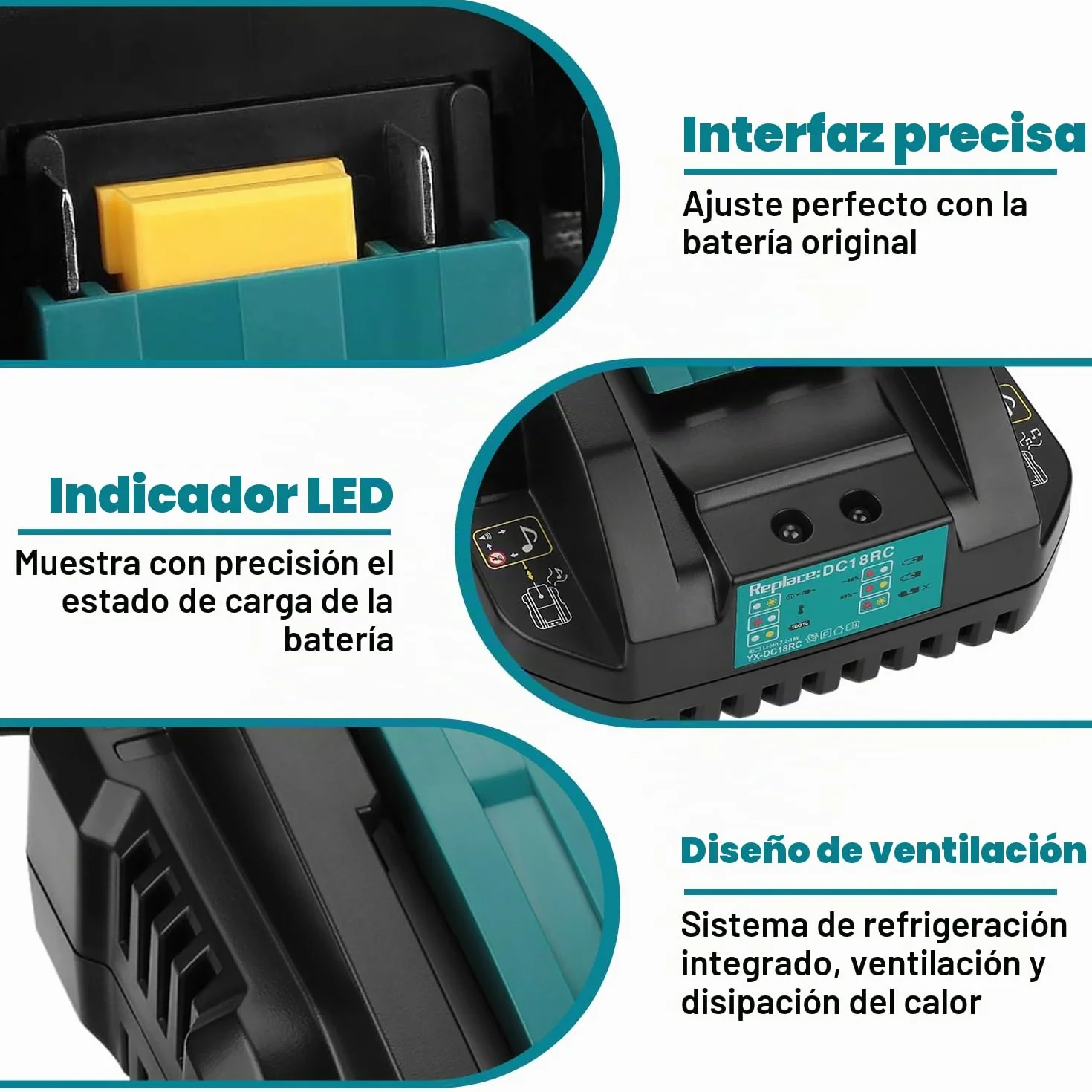 Energup Batería 18V 5.0 Ah con Cargador para Makita Batería 18V BL1850 BL1840 BL1830 BL1820 Compatible con Makita Cargador DC18RA DC18RC DC18RD