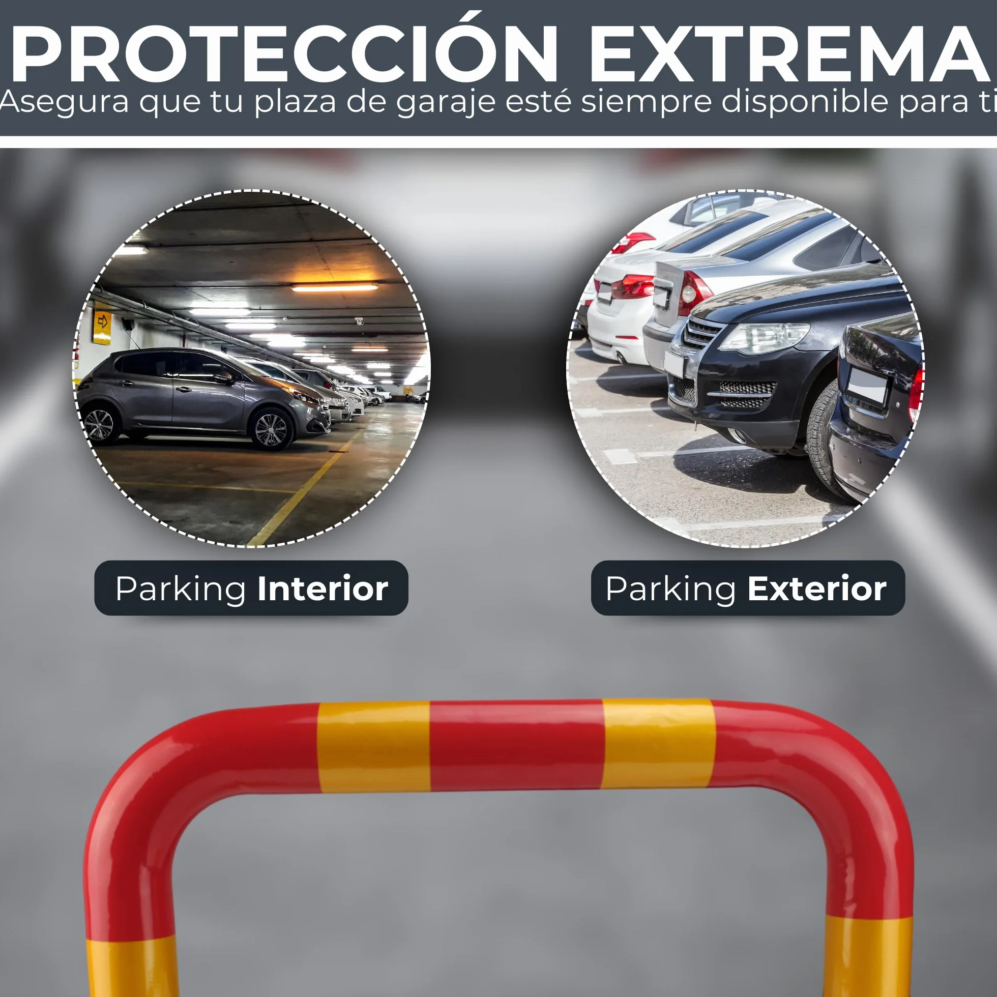 Cepos Parking - Barrera Parking con 2 Juegos de Llaves - Cepo Parking de Color Rojo y Amarillo - Cepo para Parking Interior y Exterior - Barrera Plaza Parking y Plaza Garaje