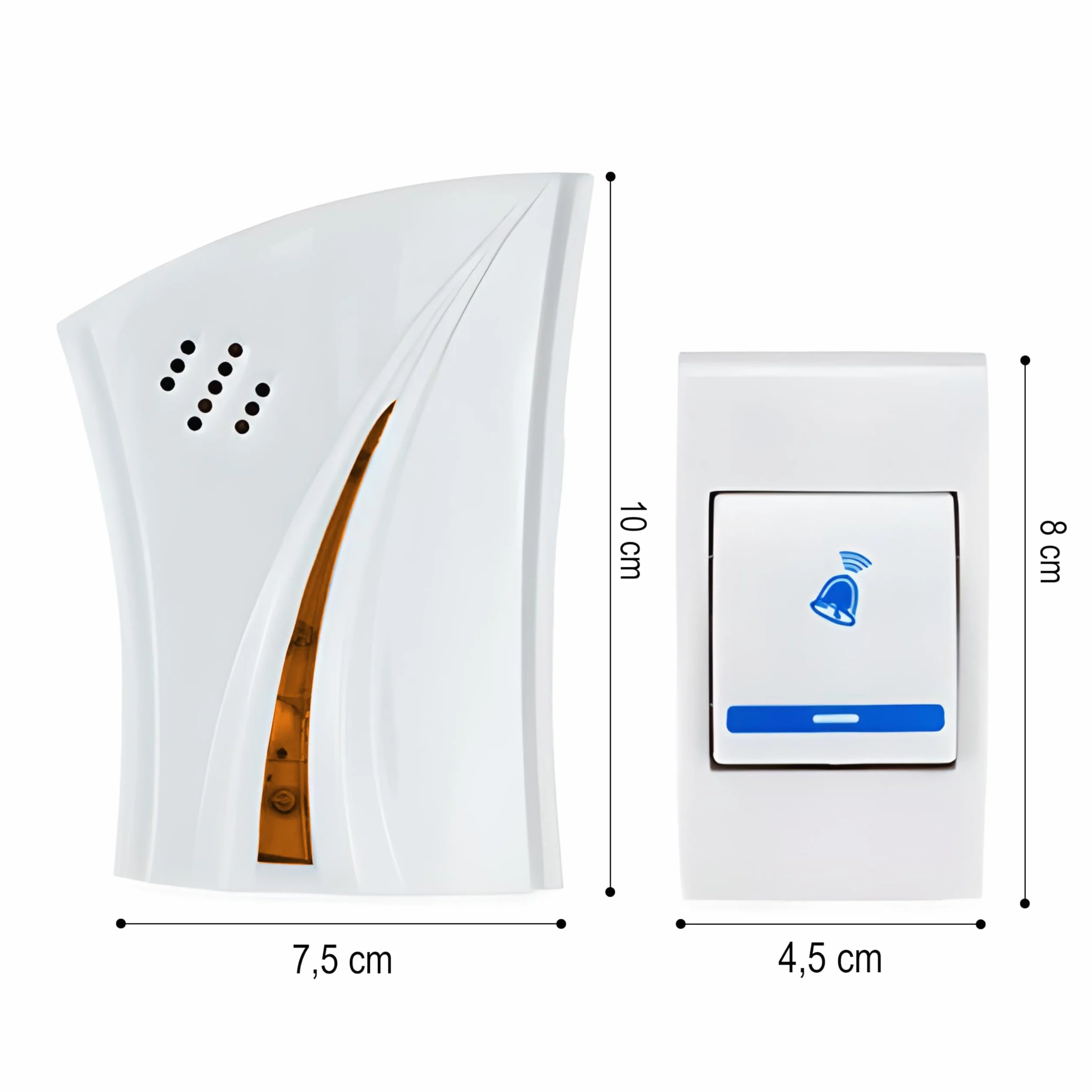 Retoo Timbre inalámbrico con alcance de 180 m y 32 melodías, timbre de puerta con niveles de volumen de 110 dB, timbre con receptor de enchufe, para apartamentos, jardín, juego de tonos de llamada