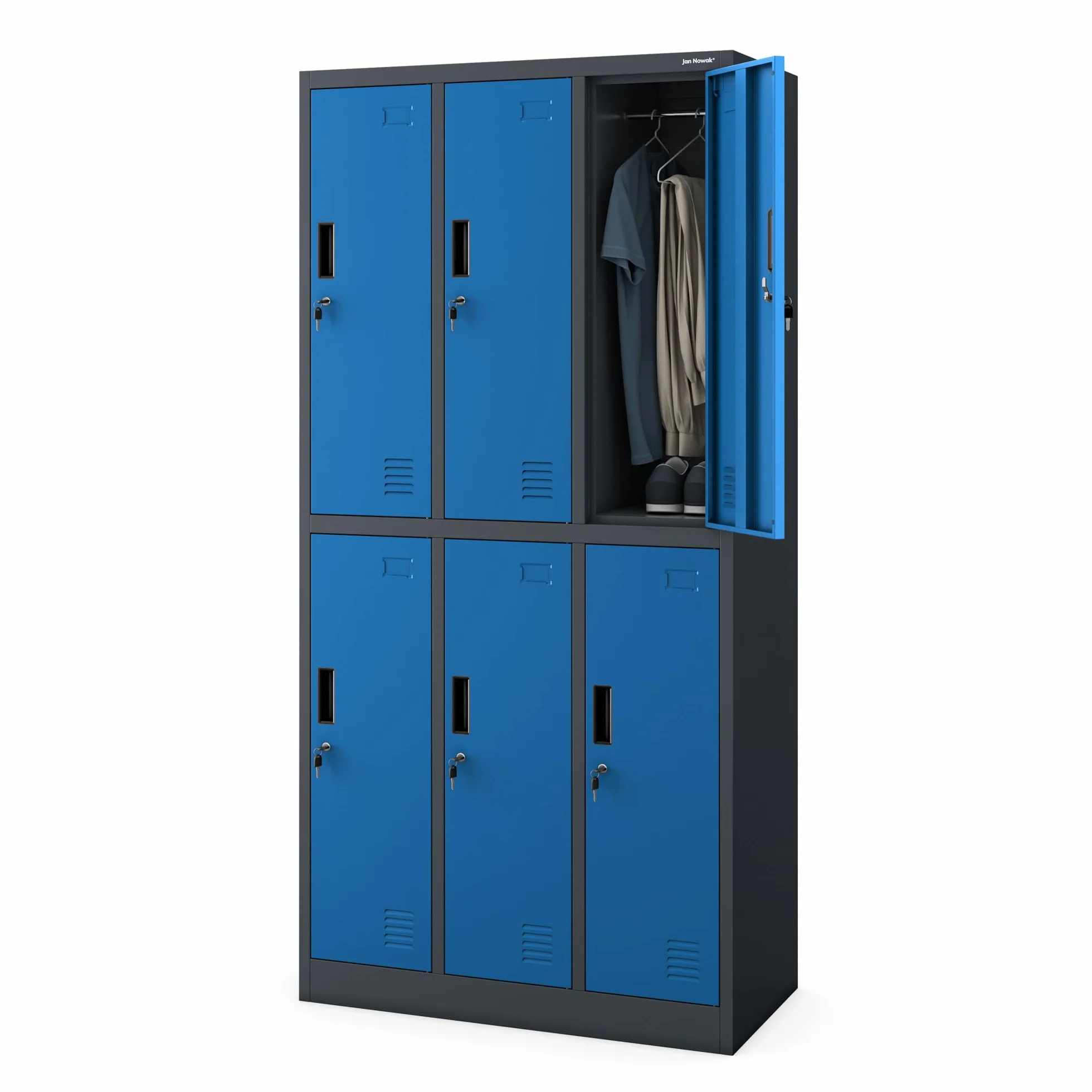 Armario Metálico 6 Compartimentos 185x90x45 cm Azul Antracita