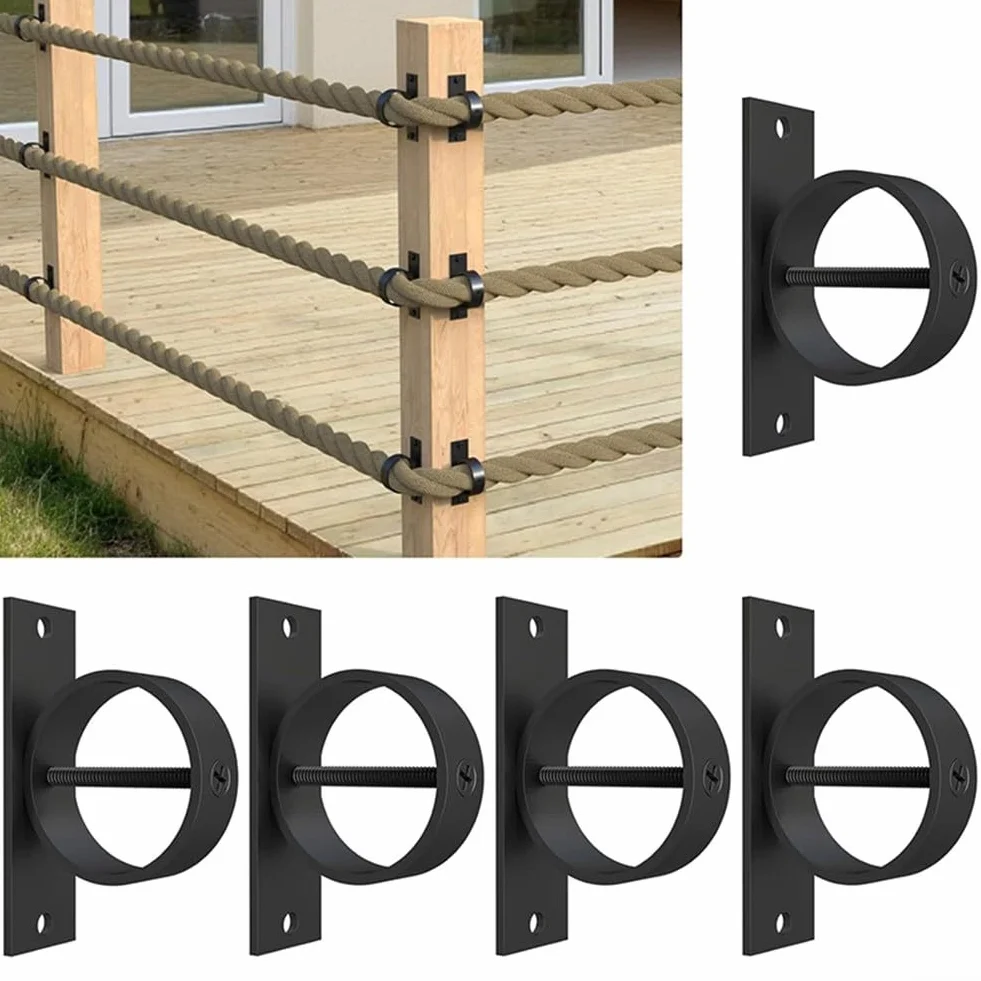 Soportes de valla de cuerda, soporte de cuerda, ancla de cuerda de batalla, soporte de cuerda decorativo, para vallas de cuerda, barandillas de escalera, ganchos de pared, ganchos de techo