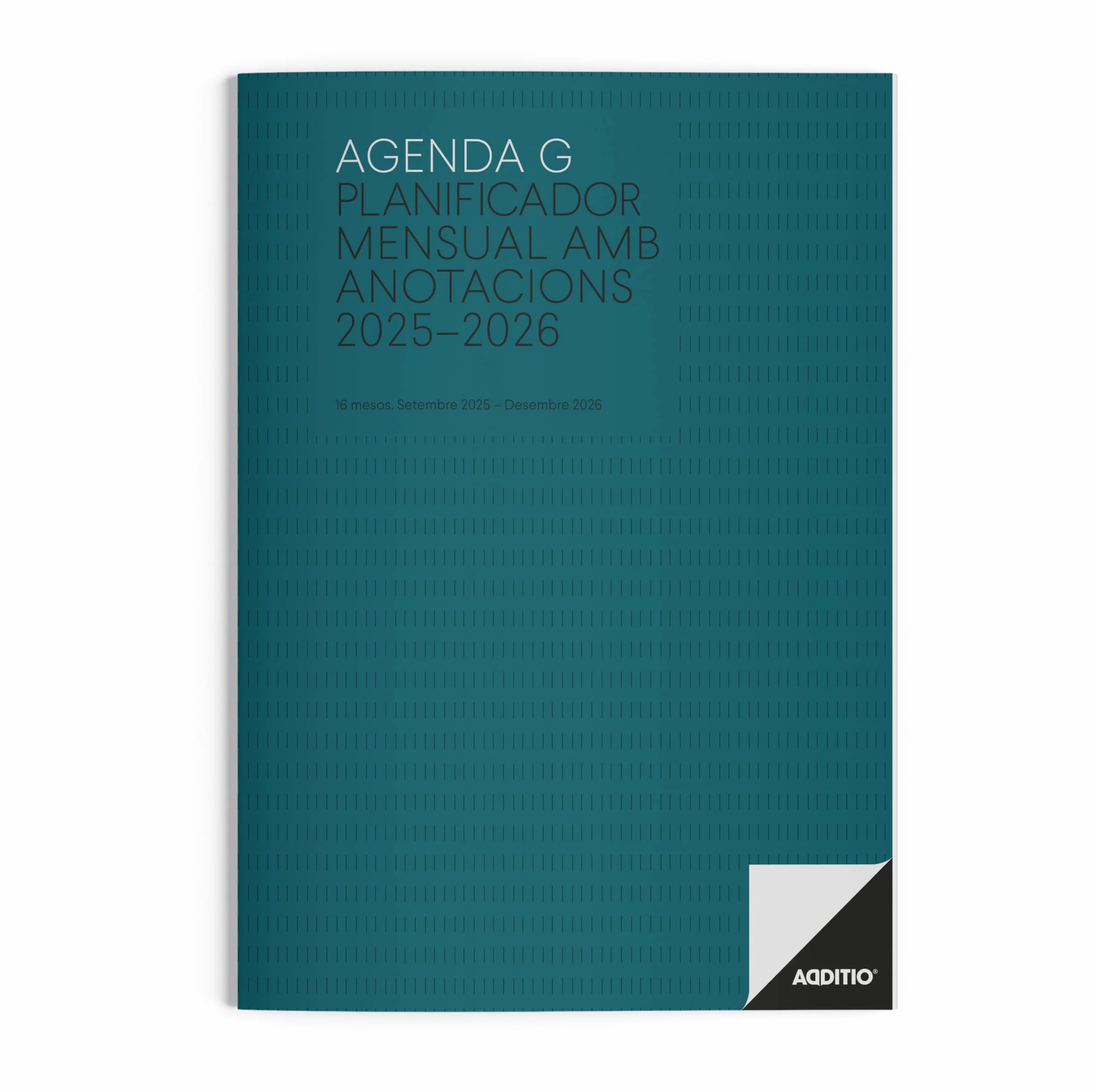 Agenda G para el profesorado 16 meses Tamaño 19,5 x 28,5 cm Catalán Azul Turquesa Verde Oliva