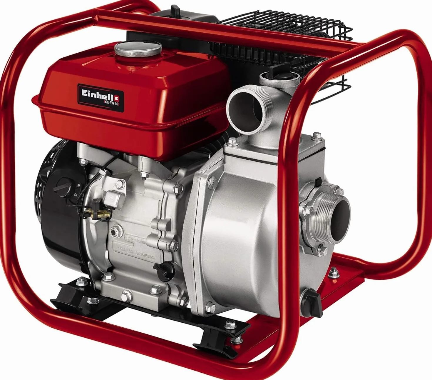 Einhell Bomba de agua a gasolina GE-PW 46 (4,6 kW, motor de 4 t., caudal máximo 23.000 l/h, depósito de 3,6 l, fusible de bajo nivel de aceite, incl. adaptador p. conexión de manguera/rosca exterior)