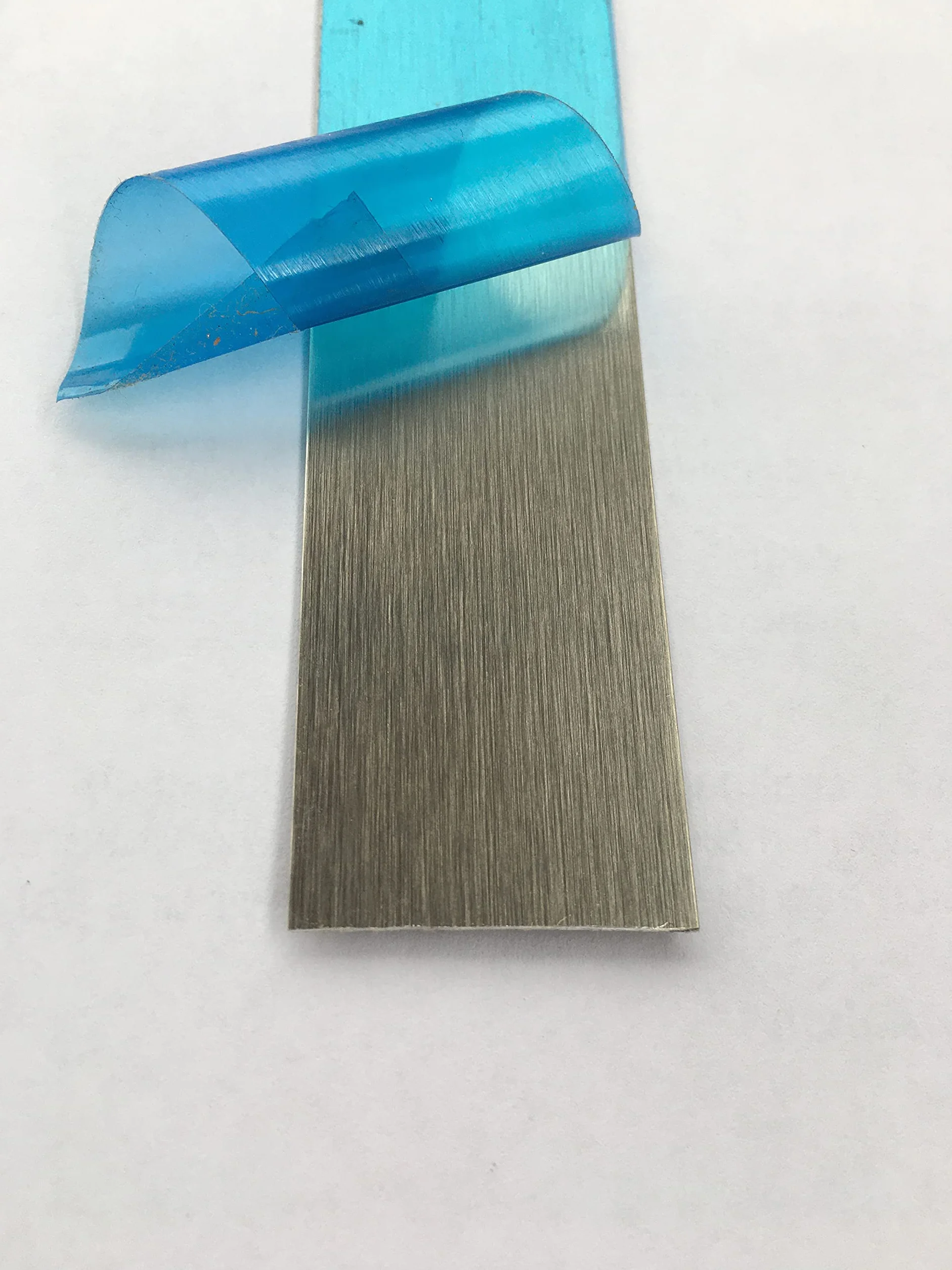 Perfil de acero inoxidable de aluminio cepillado, 2500 x 40 x 0,5 mm, autoadhesivo, V2A, chapa de chapa, tira de pared, tira plana, tira de cubierta