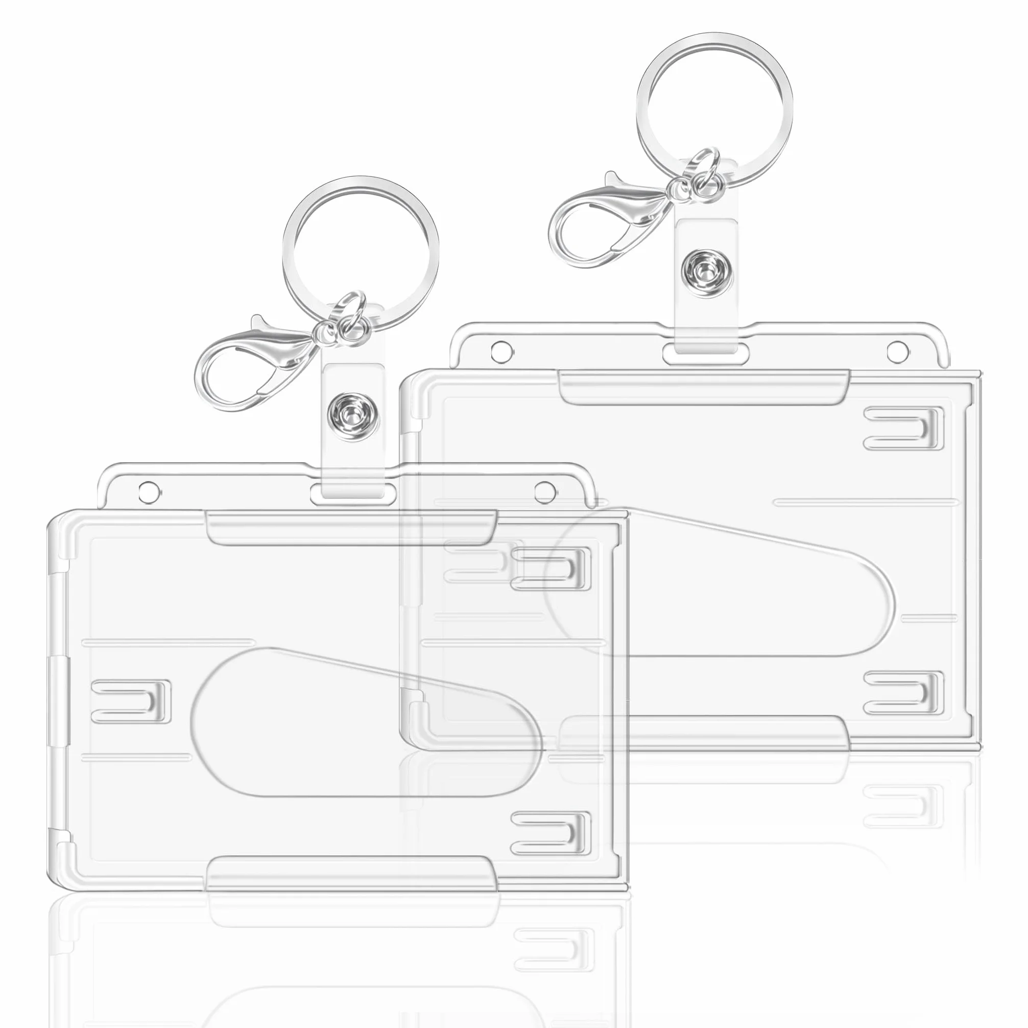 Portatarjetas de Identificación Juego de 2 Funda de Plástico Resistente Horizontal