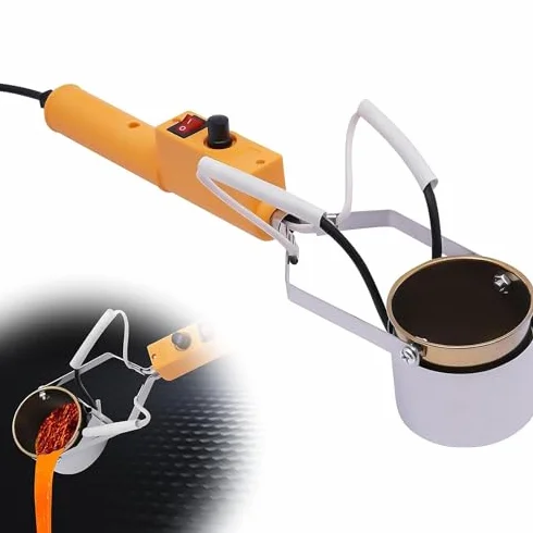 Kit de crisol de Plomo, Horno eléctrico para fundir Metales con Temperatura Ajustable de 150 a 450 °C, para fundición de Metales y Manualidades. (380W)