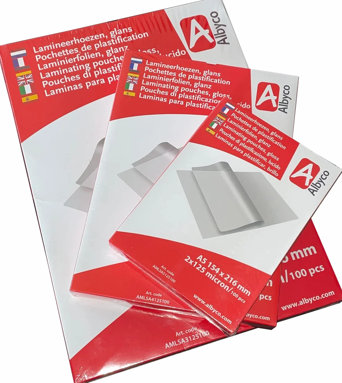 Albyco Fundas Plastificar A4 216x303 mm 160 Micras 100 Piezas Brillante Transparente