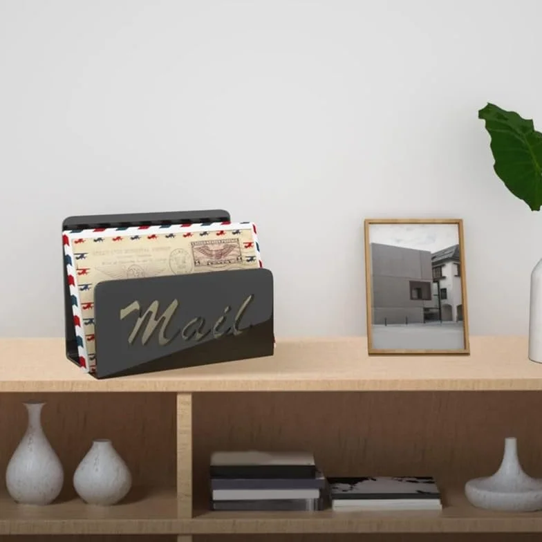 Organizador de Correo Acrílico para Escritorio, Soporte para Sobres y Cartas