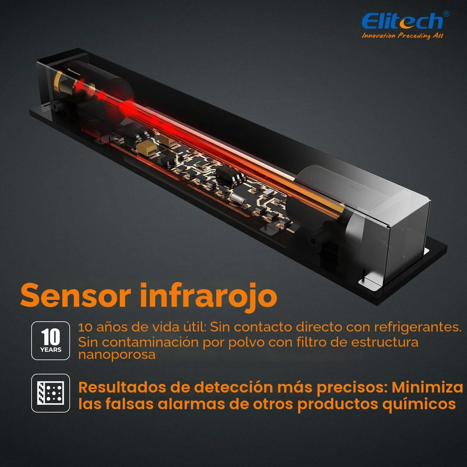 Elitech ILD-200 Pro Detector de Fugas Infrarrojo, Detector Profesional de Gas Refrigerante para R134a/R1234yf/R454B/R600a, para Aire Acondicionado, Neveras y Sistemas HVAC
