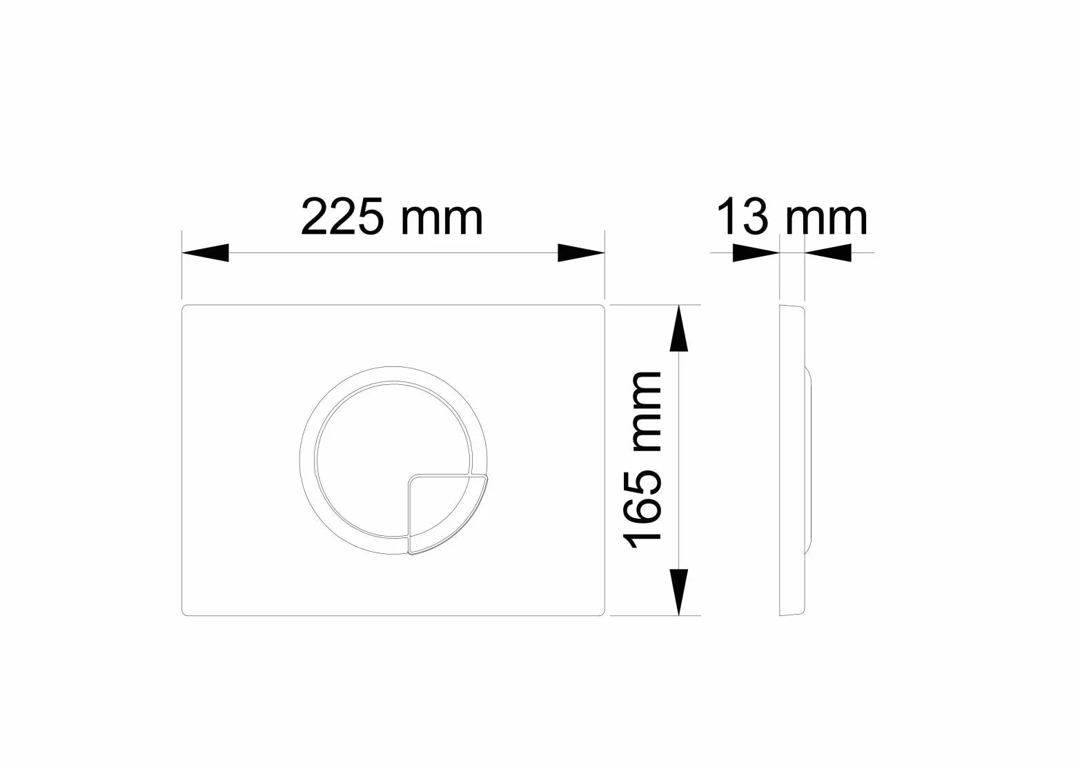 Juego completo de inodoro con asiento sin bordes, elemento de pared empotrable, cisterna de cerámica, color blanco/negro + placa pulsador (SD 1, blanco)
