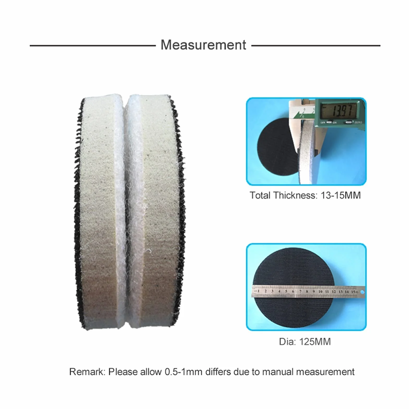 Cepillo de esponja de lija lijado 5 piezas de almohadilla de interfaz de esponja de alta densidad 5 pulgadas de 125 mm, utilizadas para herramienta de almohadilla de protección contra abrasivos de lin