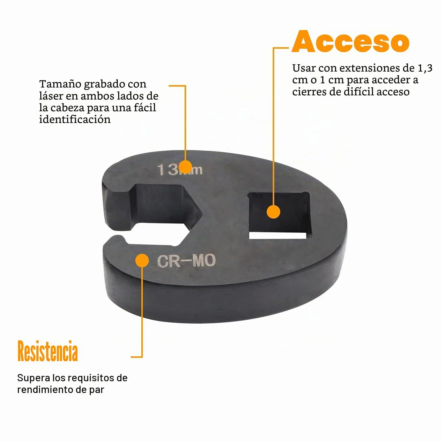 CCLIFE 15 piezas Juego de Llaves de Boca 3/8" 1/2" Llaves Crowfoot, 8-24 mm
