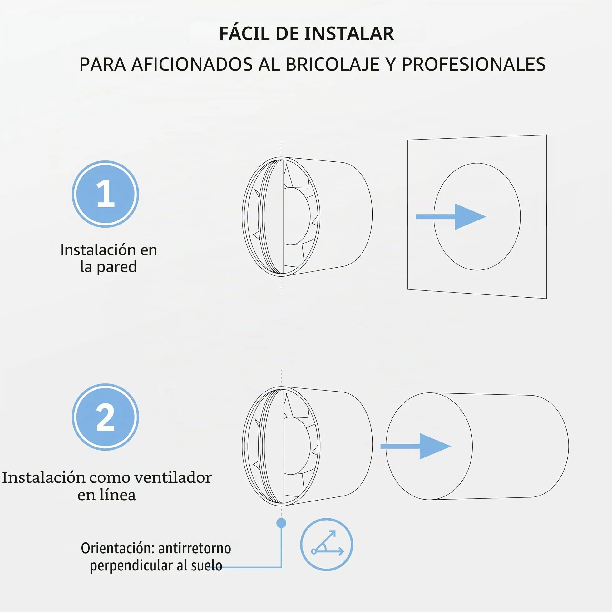 Inline 100mm - Extractor de Ventilador de Conducto Silencioso en Línea 130 m³/h, 32 dB, 12 W