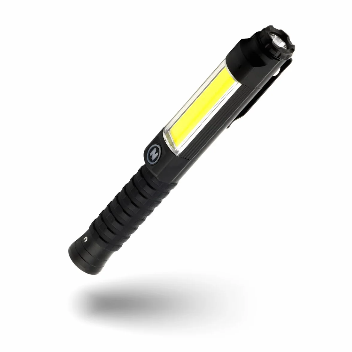 NEBO Big Larry 3 Black Line Luz de Trabajo – 600 Lm COB + 220 Lm Linterna | 7 Modos | Rojo Emergencia | Base Magnética | Clip Acero | Atenuable | Direct-to-Red | IPX4 | 3x AA