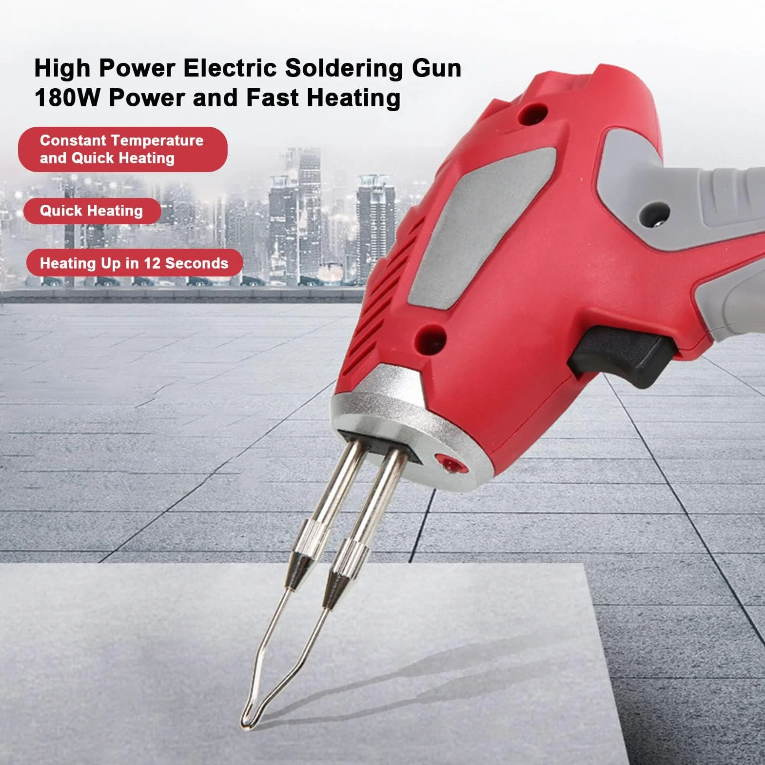 Pistola de Soldar de 180W Kit de Soldador ABS 200 ℃ Kit de Soldador de Alimentación Manual con Punta de Soldadura para Teléfono con Chip Enchufe Europeo 220-240V