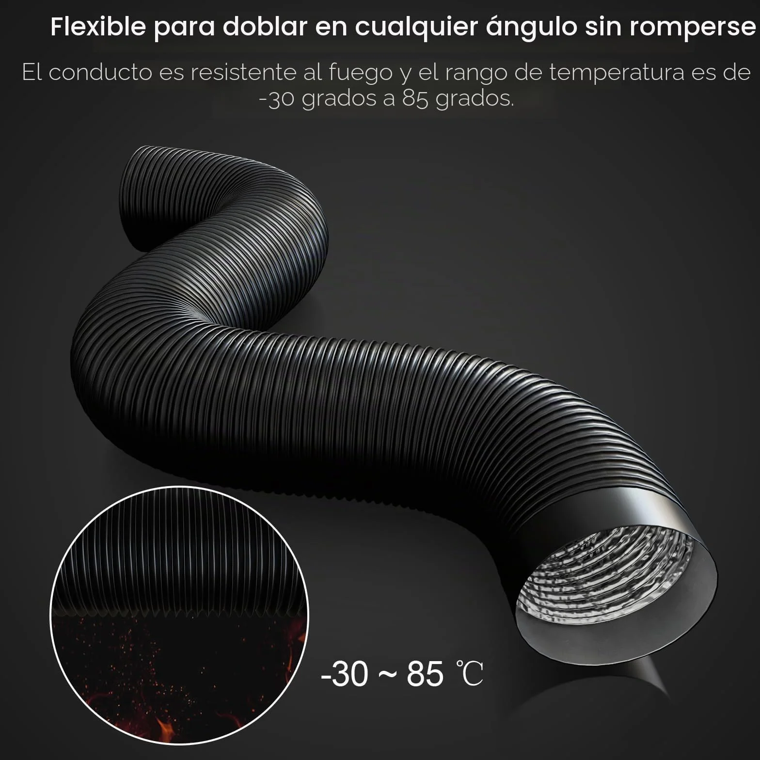 Aygrochy Manguera de ventilación de PVC de 150 mm, manguera de ventilación de 6 metros con 2 abrazaderas de manguera de acero inoxidable para aire acondicionado móvil, secadora, ventilador de