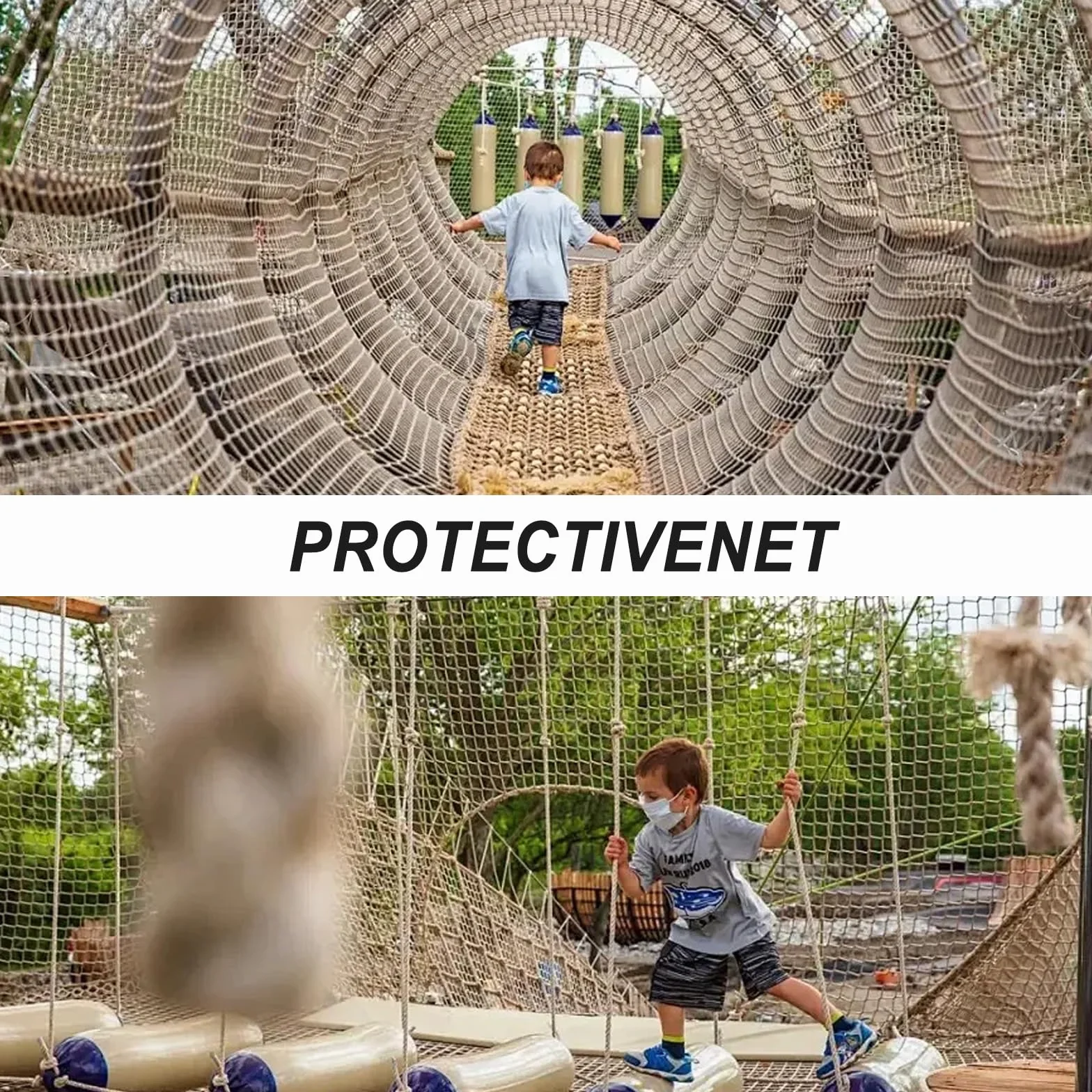 Red de valla de jardín decorativa, red de cuerda de cáñamo para interior y exterior, red de seguridad para niños, parque infantil, red de protección para escaleras, balcón, red de protección