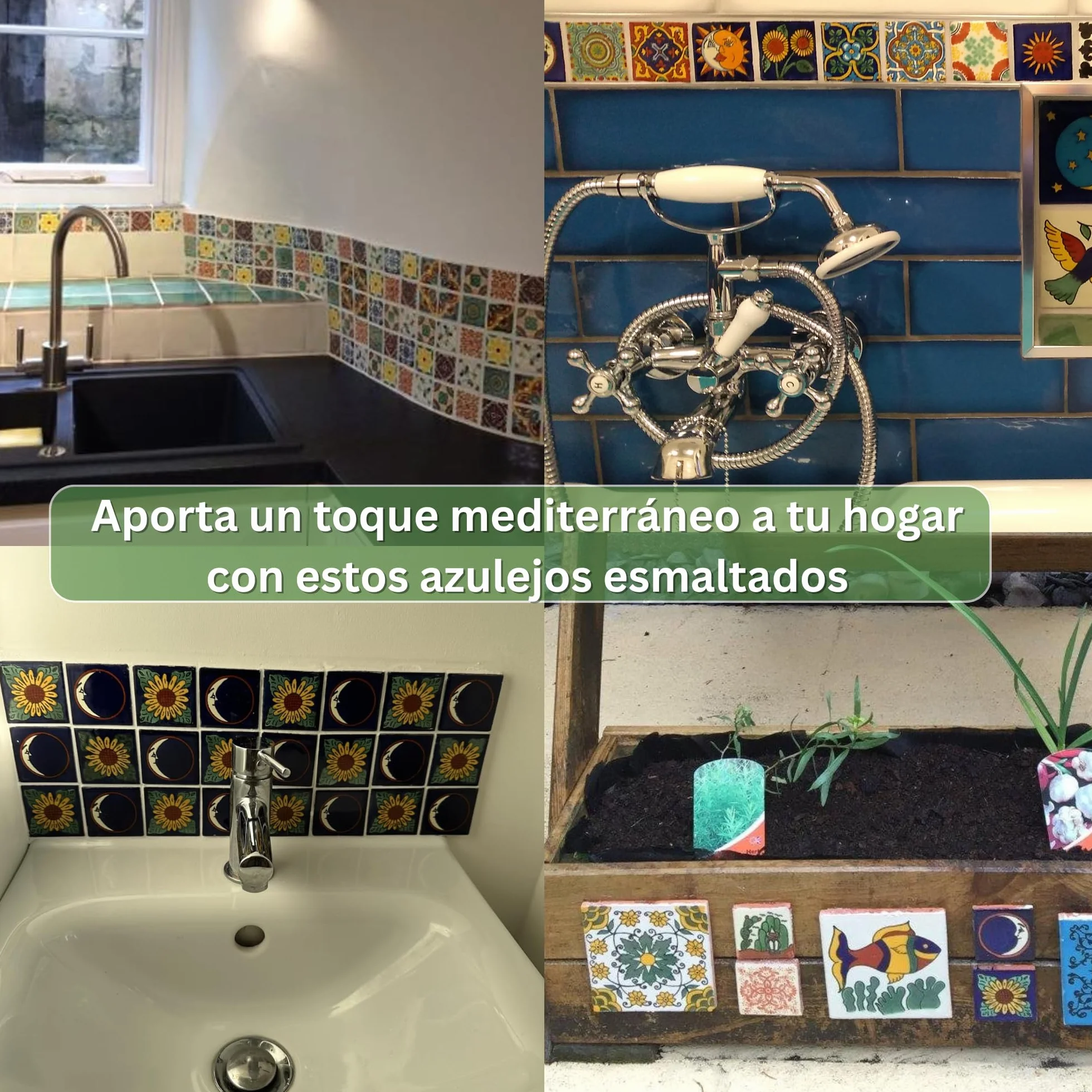 Tumia LAC Azulejos Mexicanos Artesanales de Talavera de 5cm