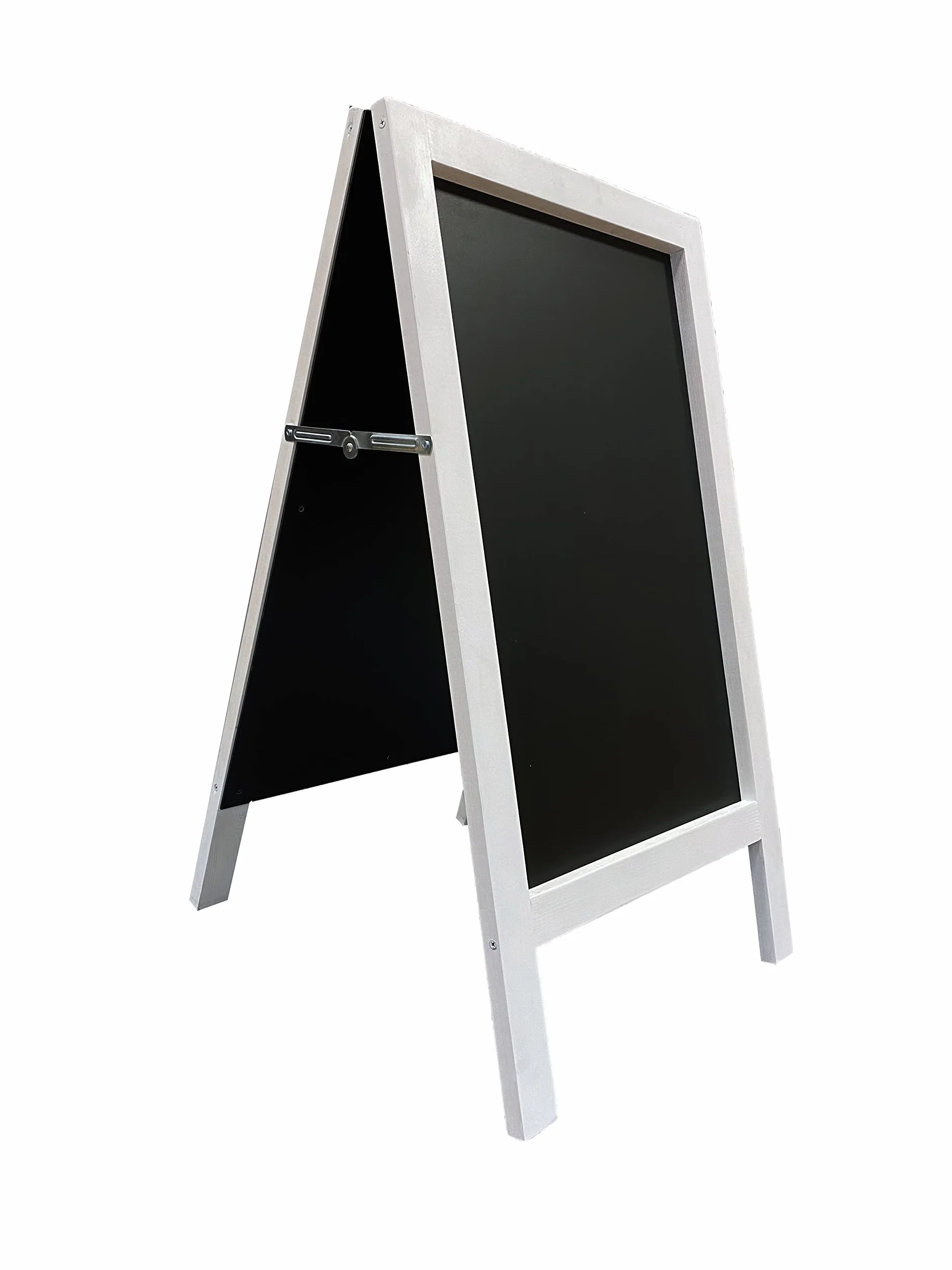 Pizarra Caballete Marco Madera Blanco Rústico 90x50 cm Doble Cara Tizas Rotuladores