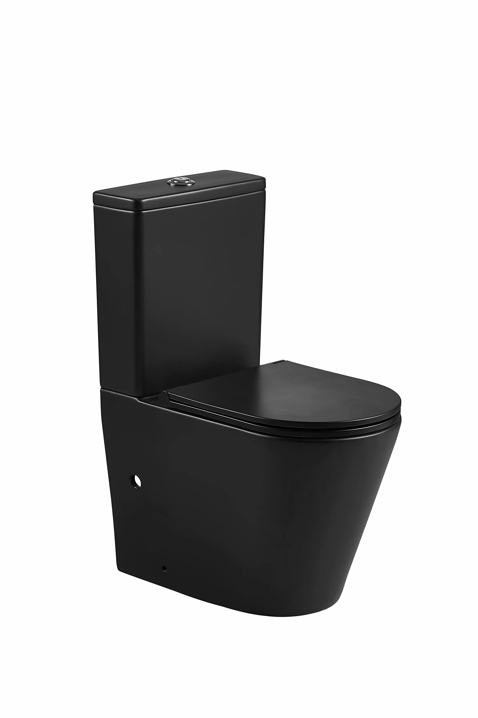 Inodoro BTW Turin Compacto | 7 Años de garantía | Color Negro Mate | 380x625x825 mm