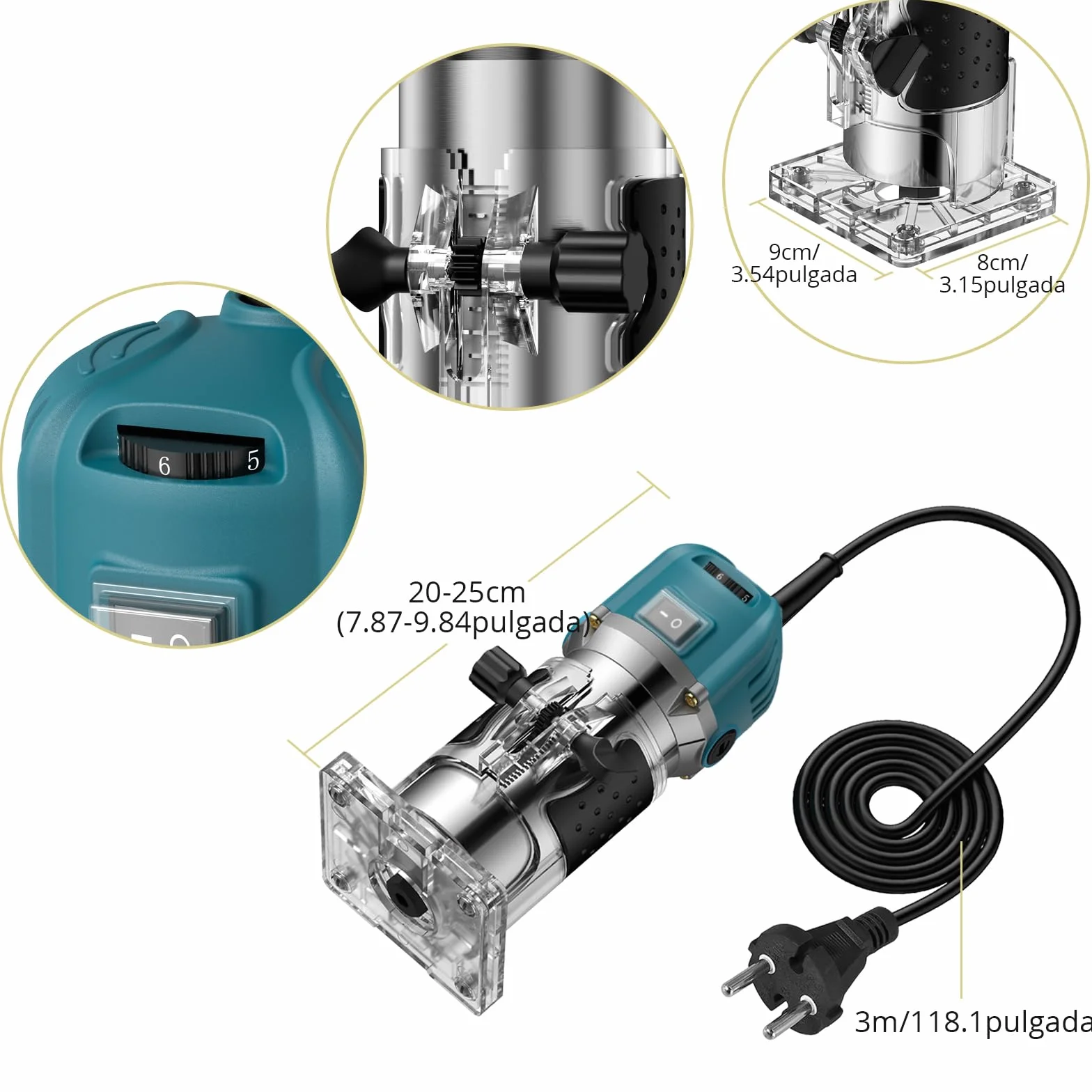 Anbte Fresadora de Madera 800W