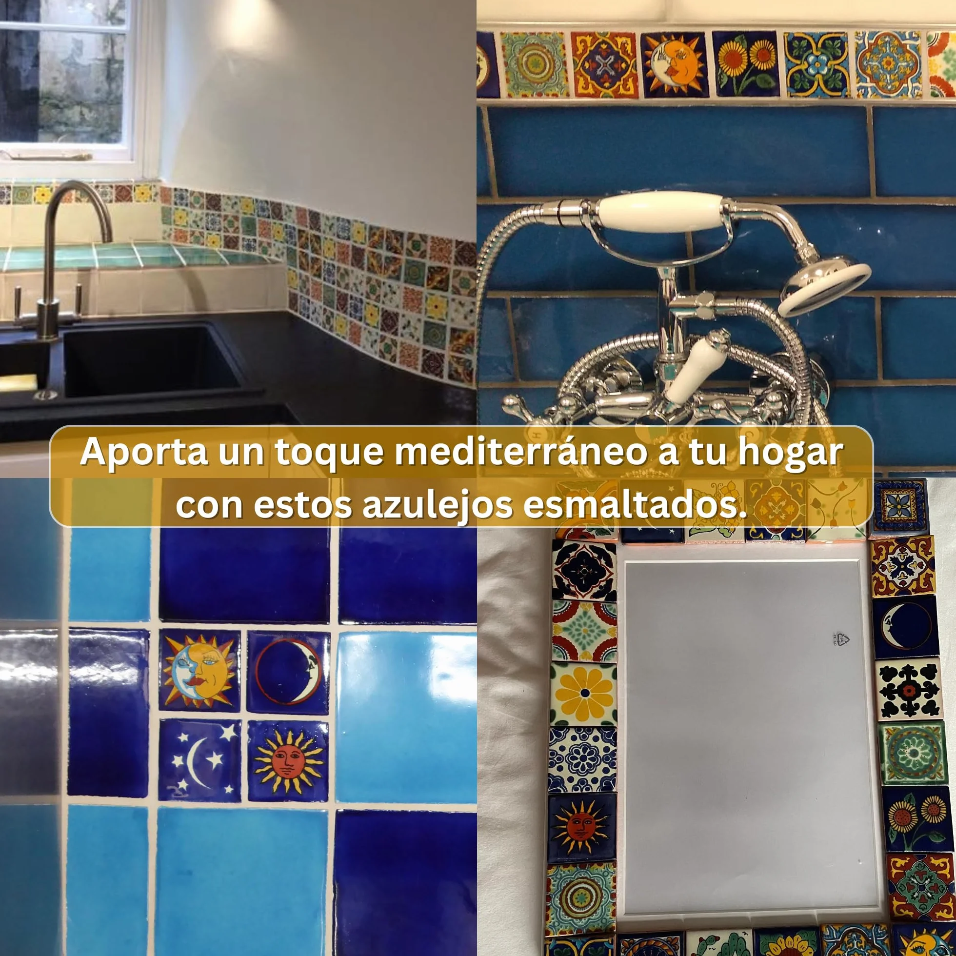Tumia LAC Azulejos Mexicanos Artesanales de Talavera de 5cm