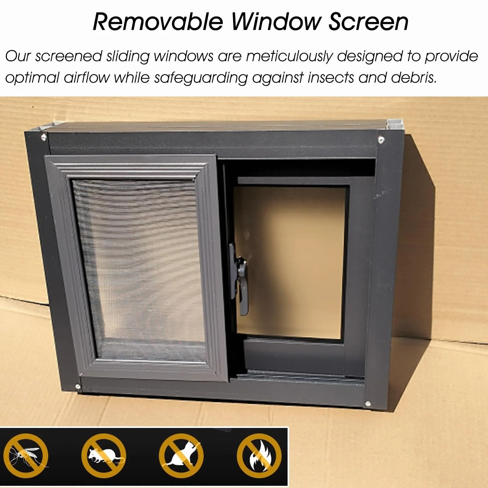 Ventana deslizante horizontal de 81,3 x 30,5 cm, color negro, transparente, para sótano, baño, cobertizo, gallinero, casa de juegos, ventana pequeña con pantalla (20, 18, 16, 14, 12 pulgadas)