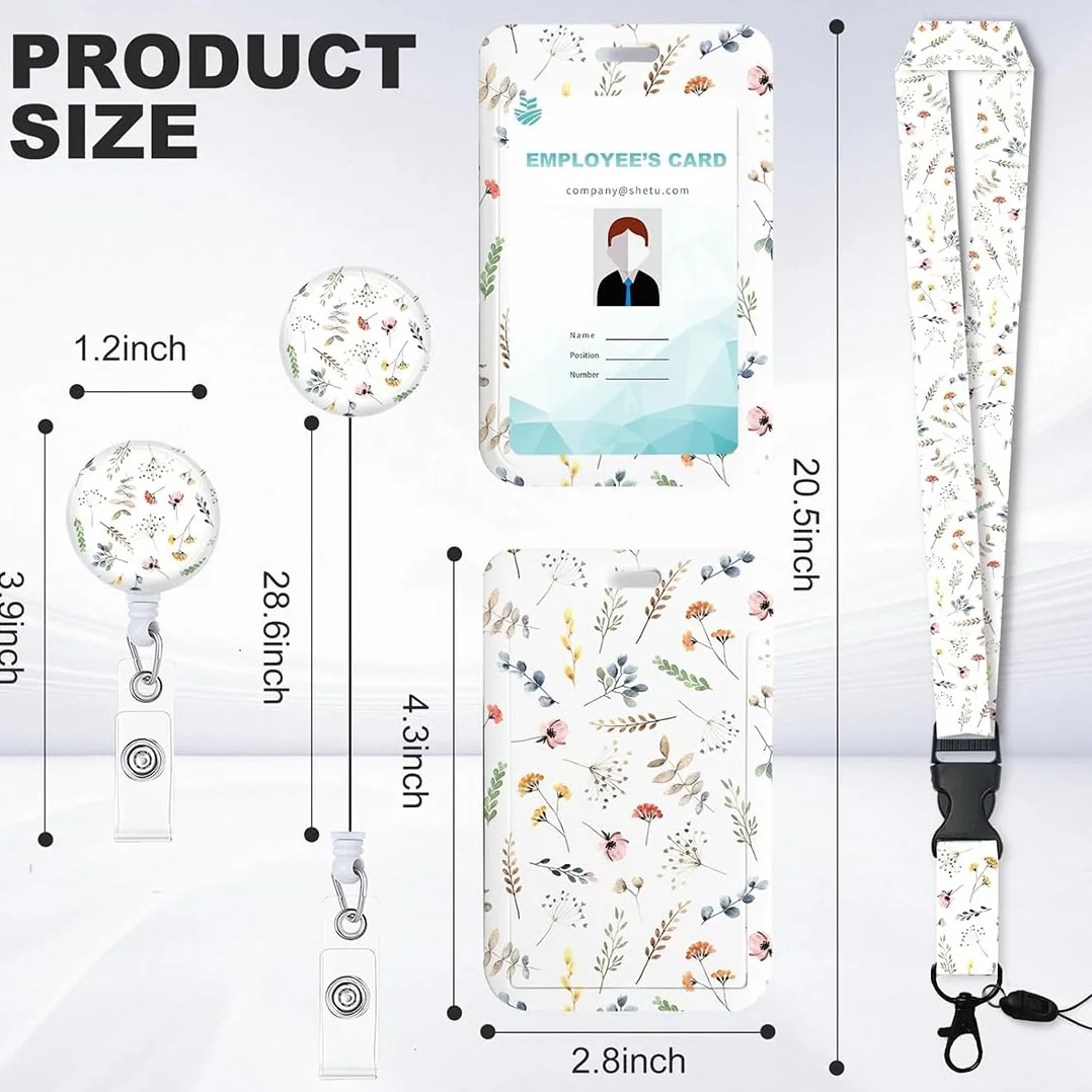 Lanyard con Tarjetero Colgante Retráctil Porta Tarjetas Identificativas para Oficina Enfermera Estudiante