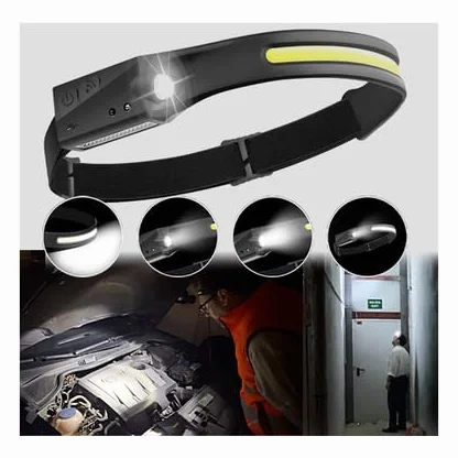 Blinker - Lámpara Frontal LED COB Recargable Wählen - 2 en 1 con Luz Frontal 230° y Linterna Lateral - Sensor de Movimiento y Protección IPX4 - Autonomía hasta 8 Horas - 97 g