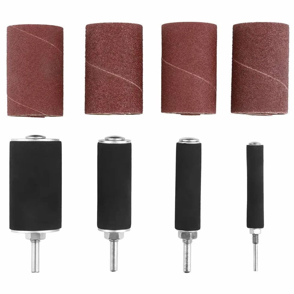 Juego de lijadoras de tambor, 20 piezas de accesorios de lijado que incluyen 16 fundas para bandas de lijado de uñas y 4 mandriles de tambor para mejoras en el hogar/bricolaje/carpintería