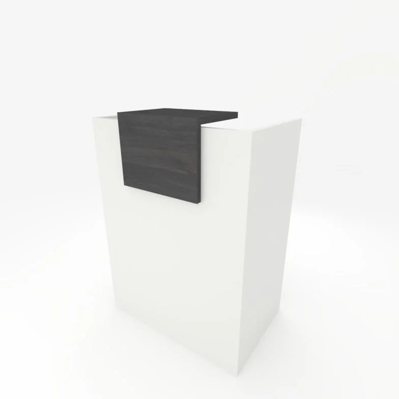 Mostrador Recepción Oficina 80x105x50 cm 19mm Blanco Roble Azabache