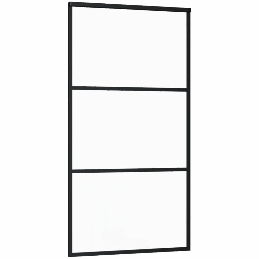 vidaXL Puerta Corredera con Herrajes Entrada Corrediza Deslizante Hogar Cuarto de Baño Salón Sala de Estar Habitación ESG Vidrio y Aluminio 102x205 cm